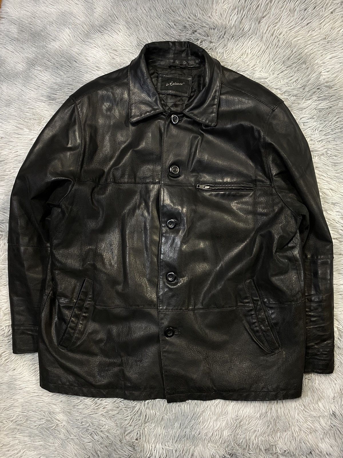 Vintage Black Leather Jacket XXL Japanese Brand Size US XXL / EU 58 / 5 - 1 Thumbnail