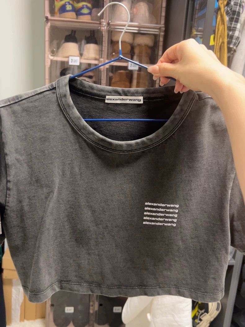 Alexander Wang Alexander Wang Distressed Crop T-Shirt Size S / US 4 / IT 40 - 1 Thumbnail