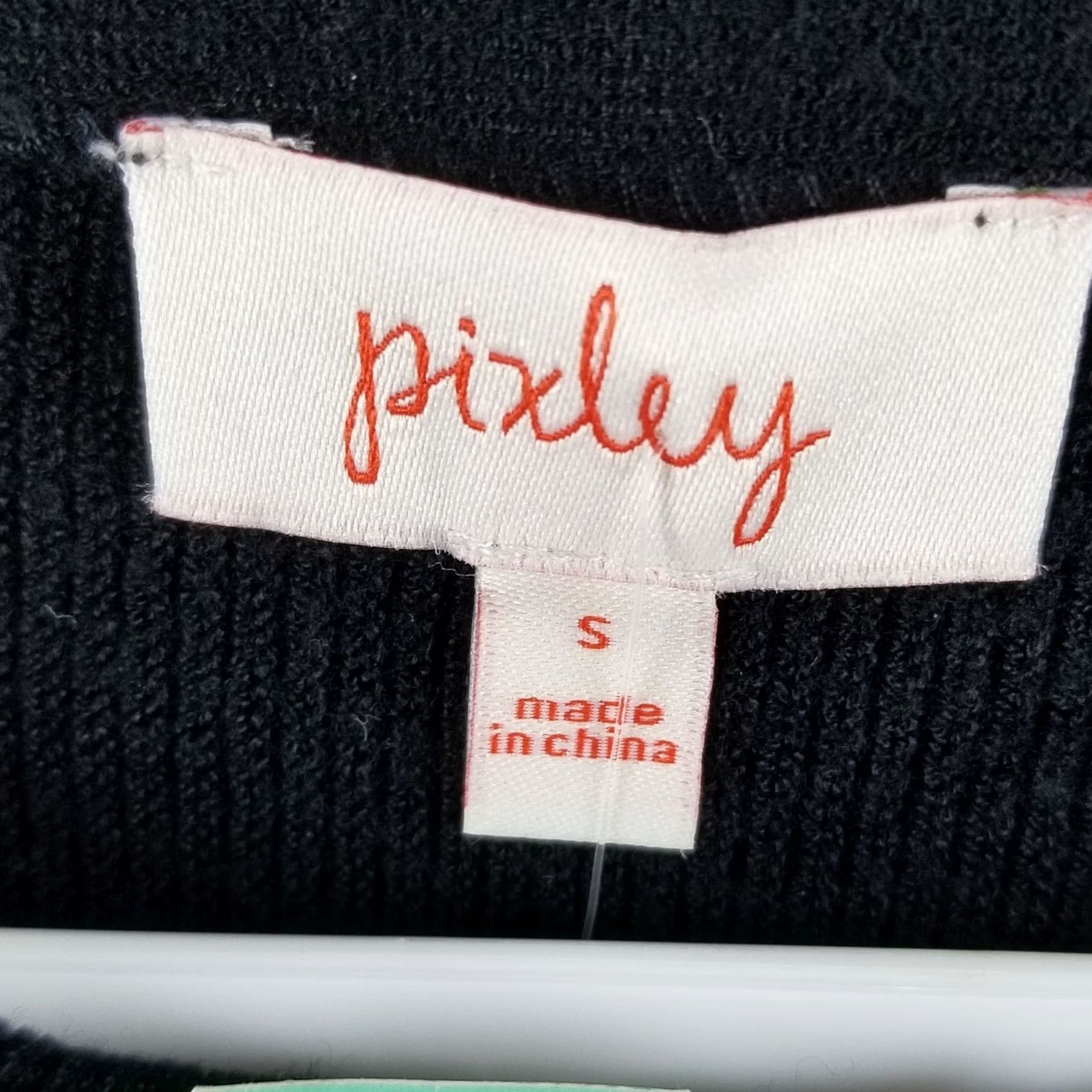 Vintage PIXLEY Sweater Flare Sleeve Black Teen Small Pullover Knit Round Neck Long Sleeve Winter Fall Women’s XS-Teen Small No pattern Size S / US 4 / IT 40 - 4 Thumbnail