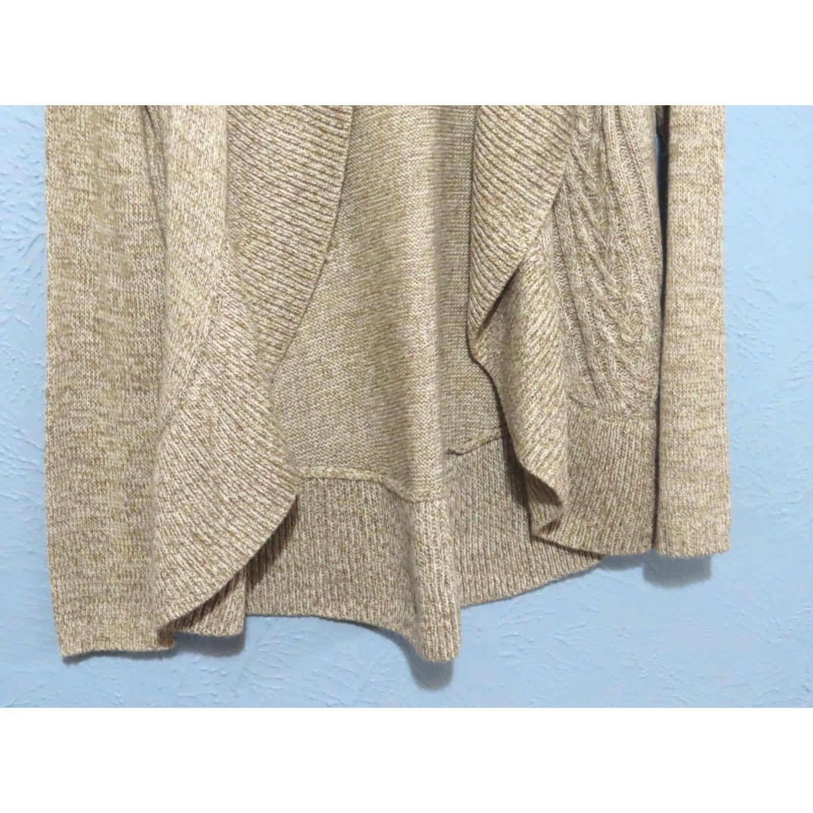 Vintage Karen Scott Women's M Cardigan Beige Marl Tan NWT Long Sleeve Collared Acrylic Knit Solid All Seasons Fall Winter Spring Size M / US 6-8 / IT 42-44 - 2 Thumbnail