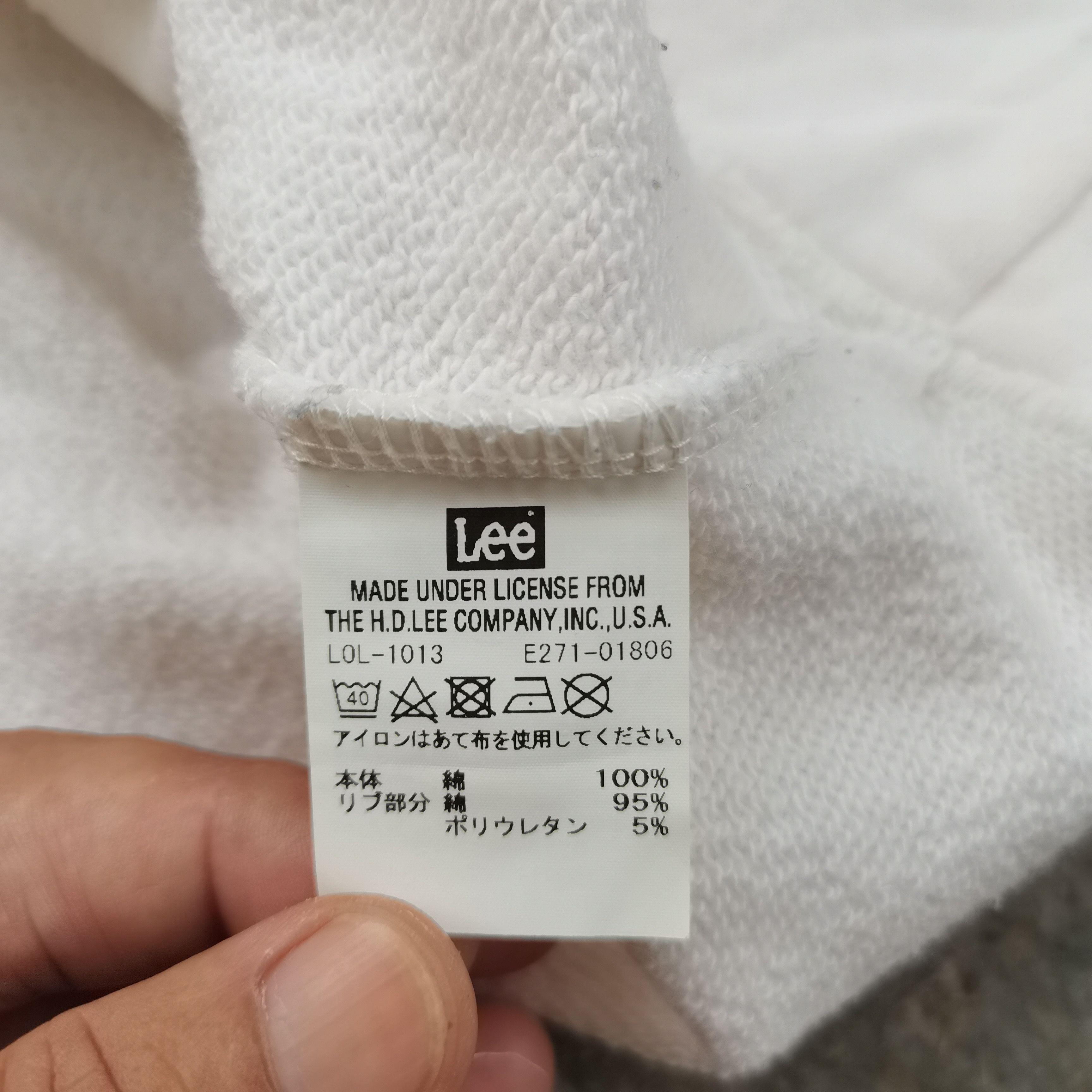 Lee × Vintage Vintage 90s LEE Sportwear Union Made White Sweatshirt Size US L / EU 52-54 / 3 - 12 Thumbnail