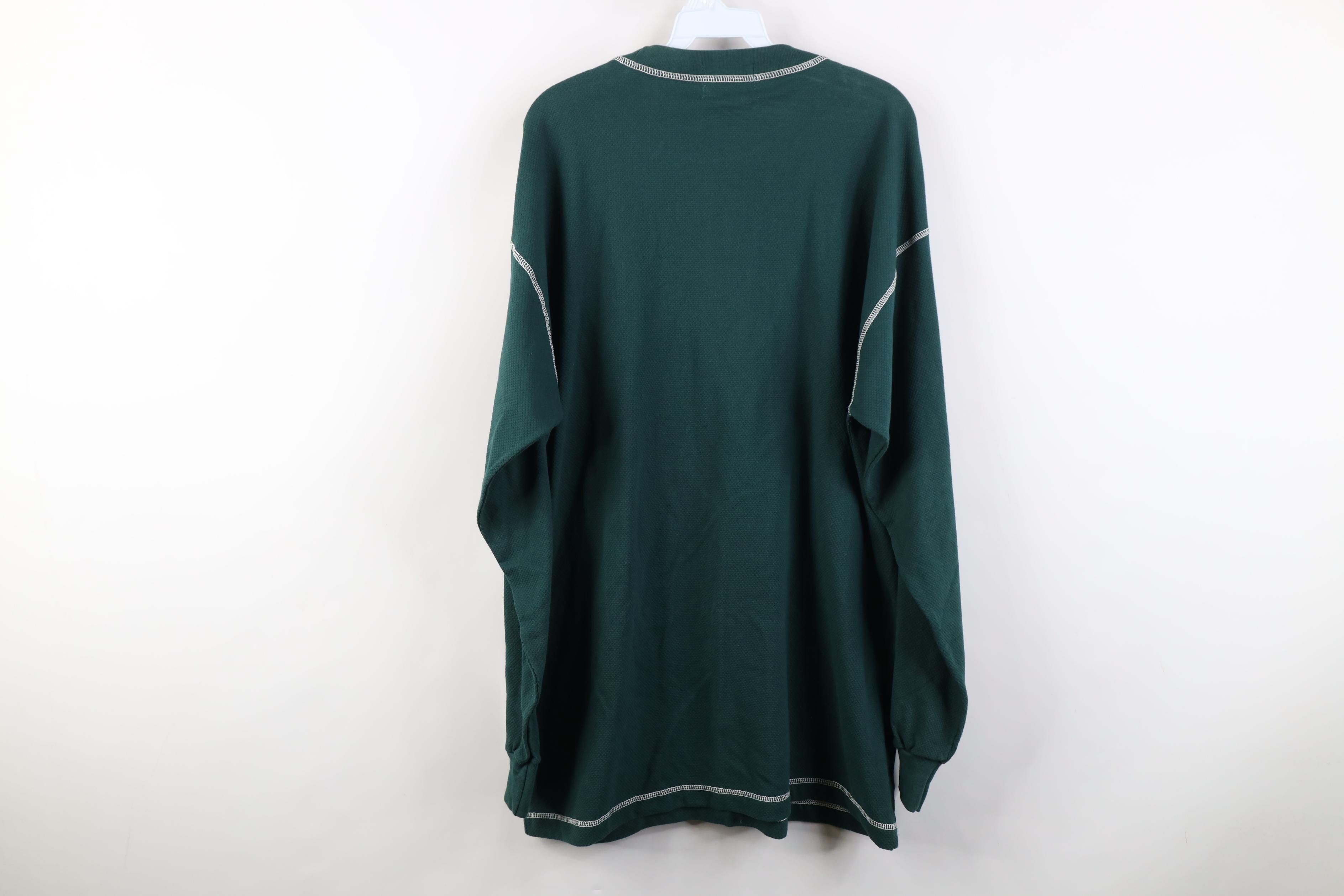 Vintage Deadstock Vintage 90s StreetwearThermal Knit T-Shirt Green Size US XL / EU 56 / 4 - 13 Thumbnail