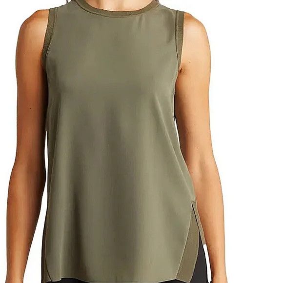 Theory Bonsai Silk Combo Shell Crew Neck Top Sz P Size XS / US 0-2 / IT 36-38 - 3 Thumbnail