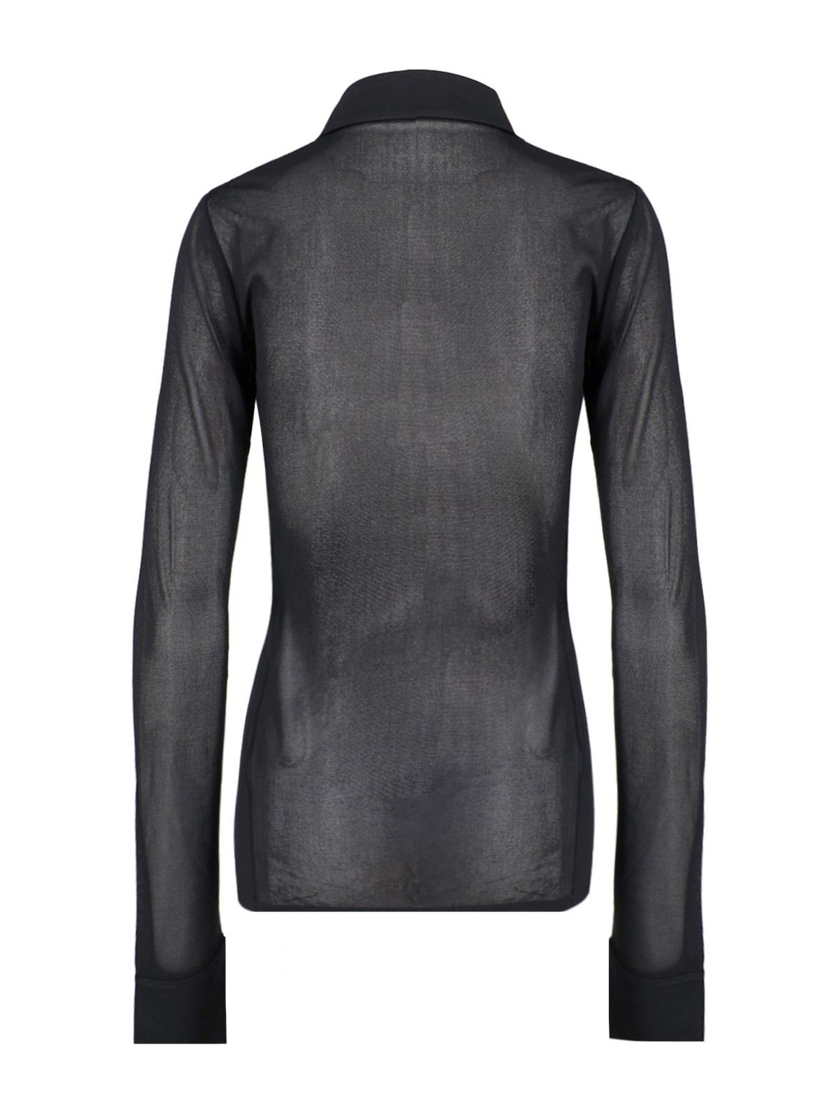 Saint Laurent Paris o1b1hav110525 Chemise Jersey Viscose Crepe Polo Shirt Noir Size XS / US 0-2 / IT 36-38 - 2 Thumbnail