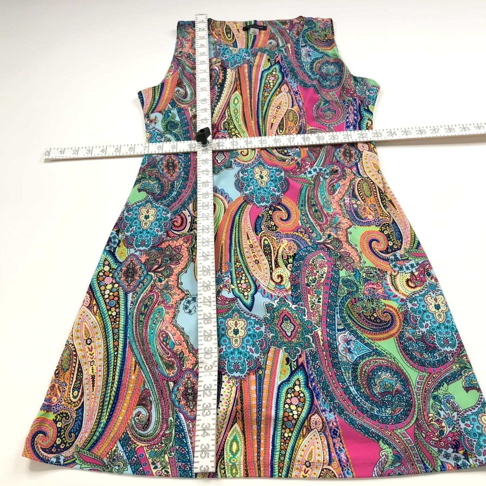 Tommy Hilfiger Tommy Hilfiger Dress A-Line Mini Above Knee Paisley Print MINT Multicolor Sleeveless Pullover Round Neck 10 Regular Women’s Short Dress Size L / US 10 / IT 46 - 6 Thumbnail