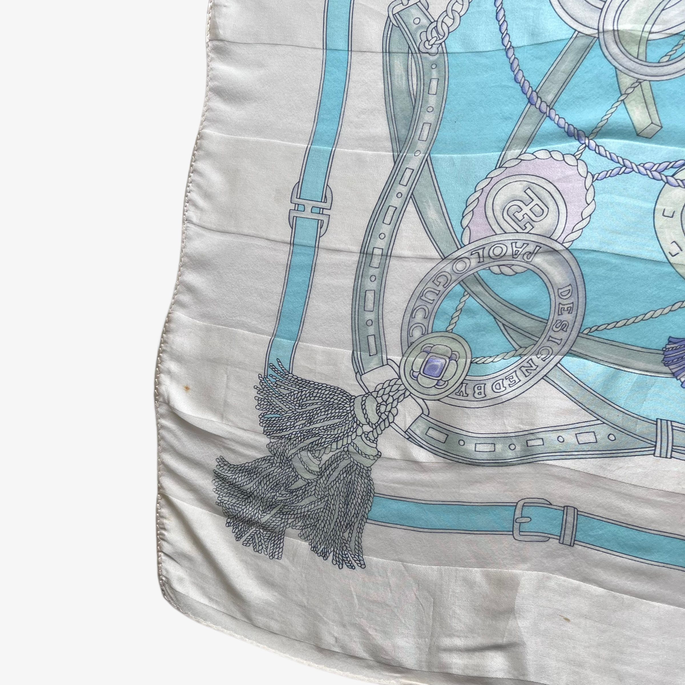Paolo Gucci Vintage 80s Paolo Gucci Jewel & Equestrian Print Silk Scarf Size ONE SIZE - 6 Thumbnail