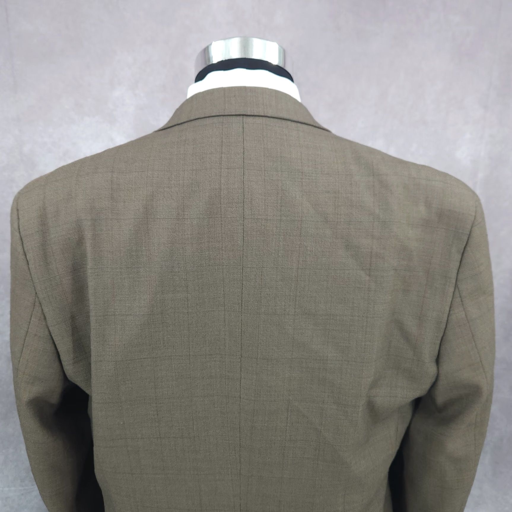 Vintage Versini Blazer Mens 42 Green Windowpane Plaid Sport Coat Jacket Size 42R - 7 Thumbnail