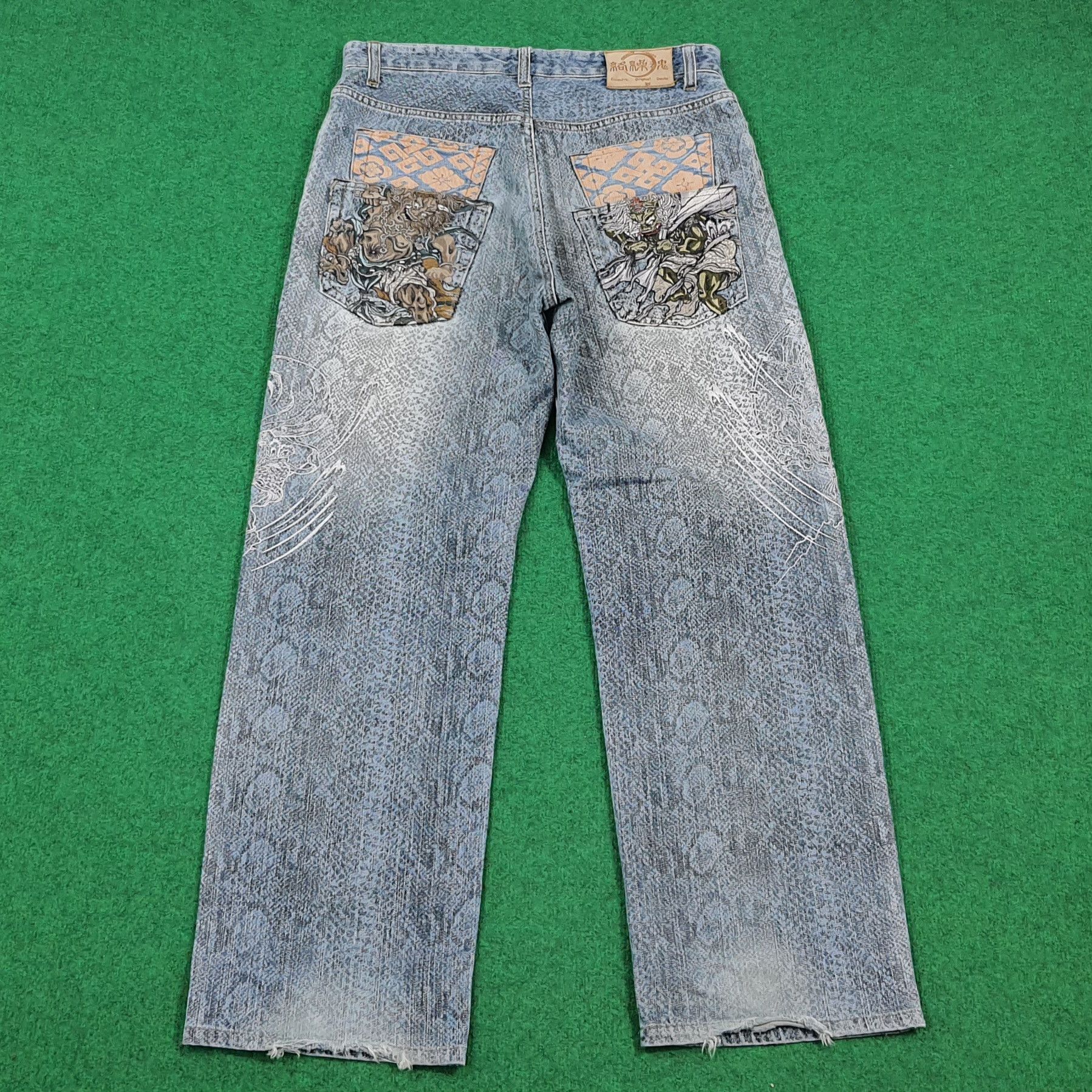 Karakuri Tamashii Karakuri Tamashii Snake Pattern Denim Full Embroidery E1N35 Size US 32 / EU 48 - 1 Thumbnail