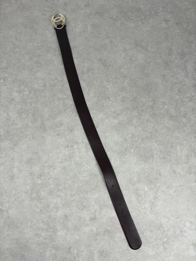 Chanel Chanel Brown Leather Gold-Tone Buckle Belt Size ONE SIZE - 9 Thumbnail