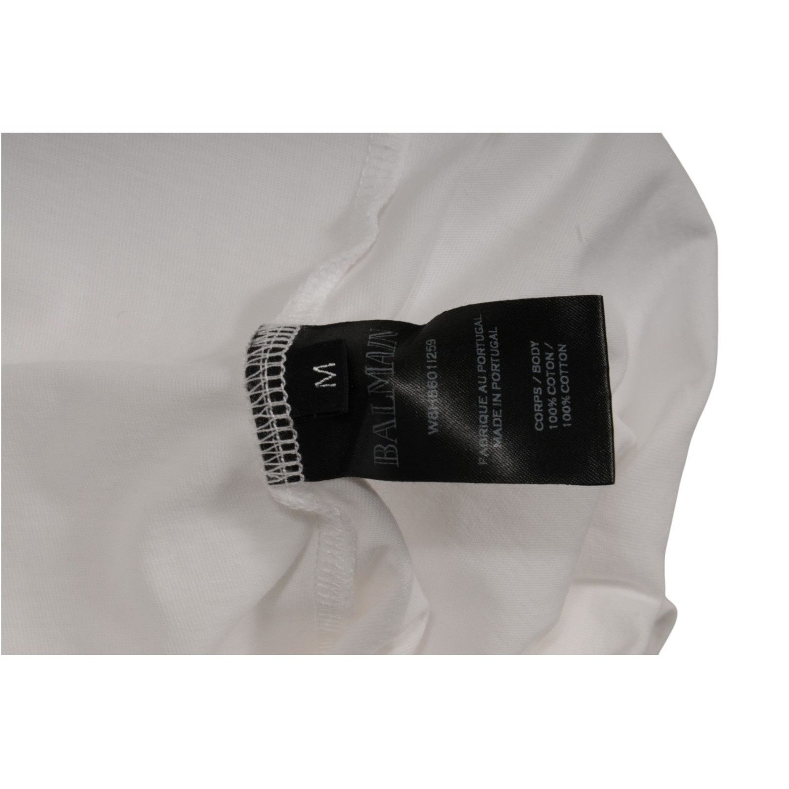 Balmain Classic Velvet Logo T Shirt White Black Size US M / EU 48-50 / 2 - 6 Thumbnail