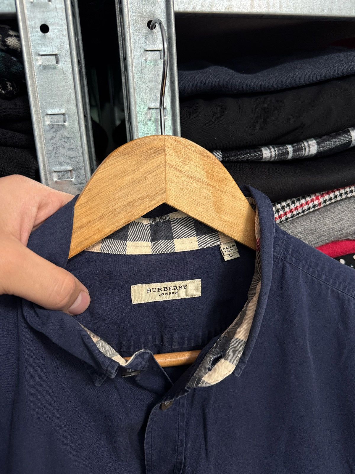 Burberry Vintage Burberry Button Up Shirt Size L Nova Check Plaid Size US L / EU 52-54 / 3 - 3 Thumbnail
