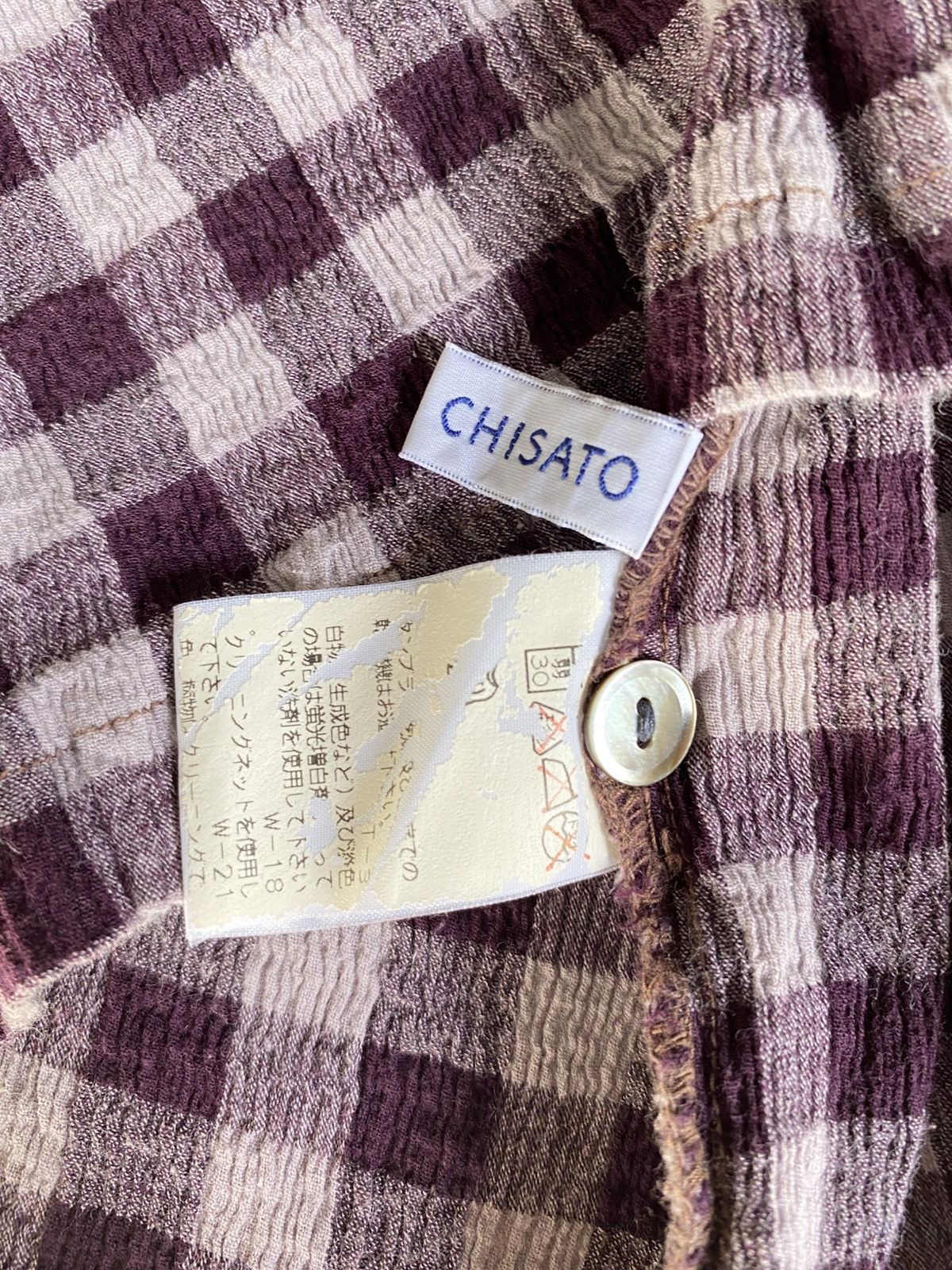 Tsumori Chisato TSUMORI CHISATO Purple Plaid Button-Down Pleated Top Size M / US 6-8 / IT 42-44 - 5 Thumbnail