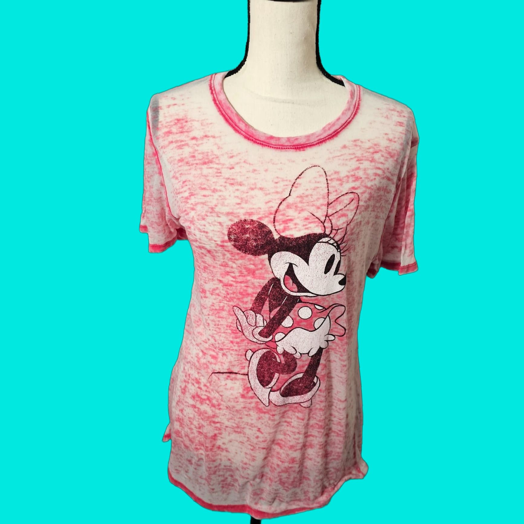 Disney Disney T-Shirt Womens M Red Minnie Mouse Short Sleeve Crew Neck Pullover Logo Casual 90s Size M / US 6-8 / IT 42-44 - 1 Thumbnail