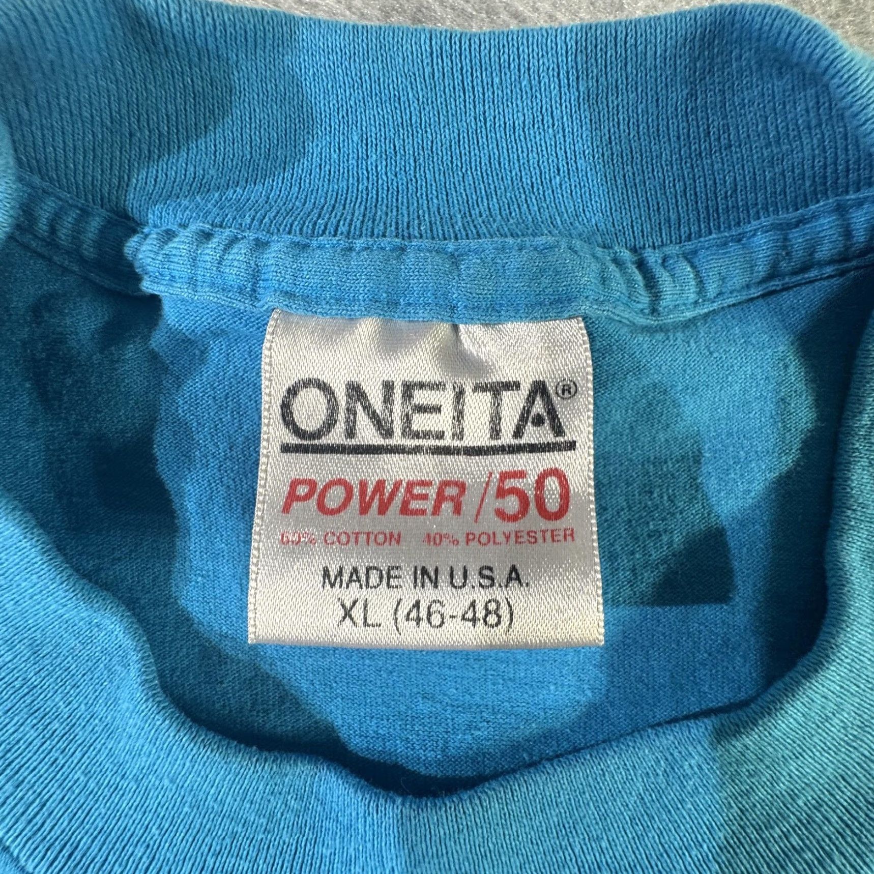 Vintage VINTAGE Oneita Endangered Leopard Shirt Mens XL Blue 90s Graphic Print Animal Wildlife Crew Neck Short Sleeve Cotton Blend Polyester Size US XL / EU 56 / 4 - 6 Thumbnail