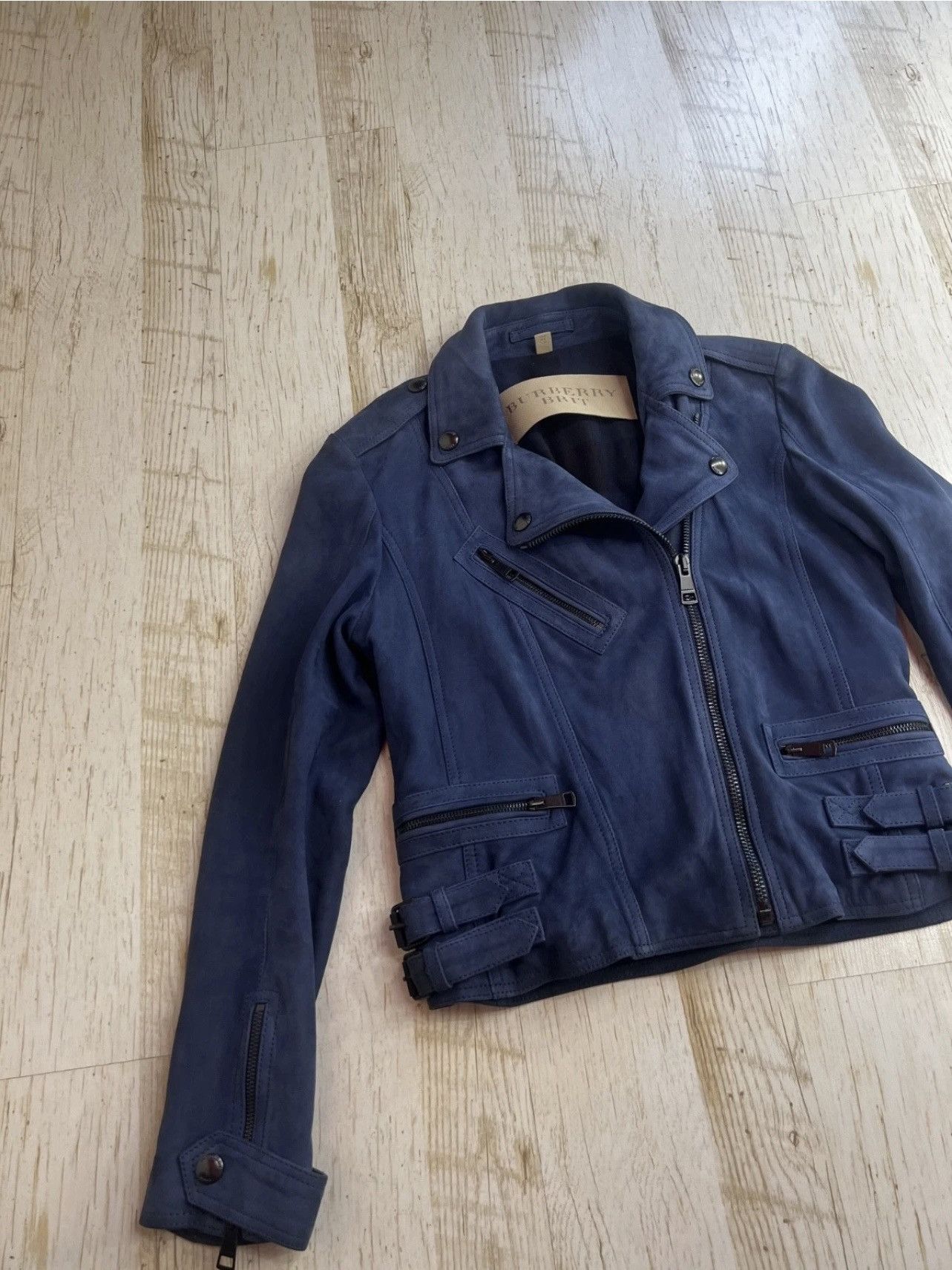 Burberry Burberry Brit Moto Biker Jacket Dark Navy Nappa Size M / US 6-8 / IT 42-44 - 6 Thumbnail