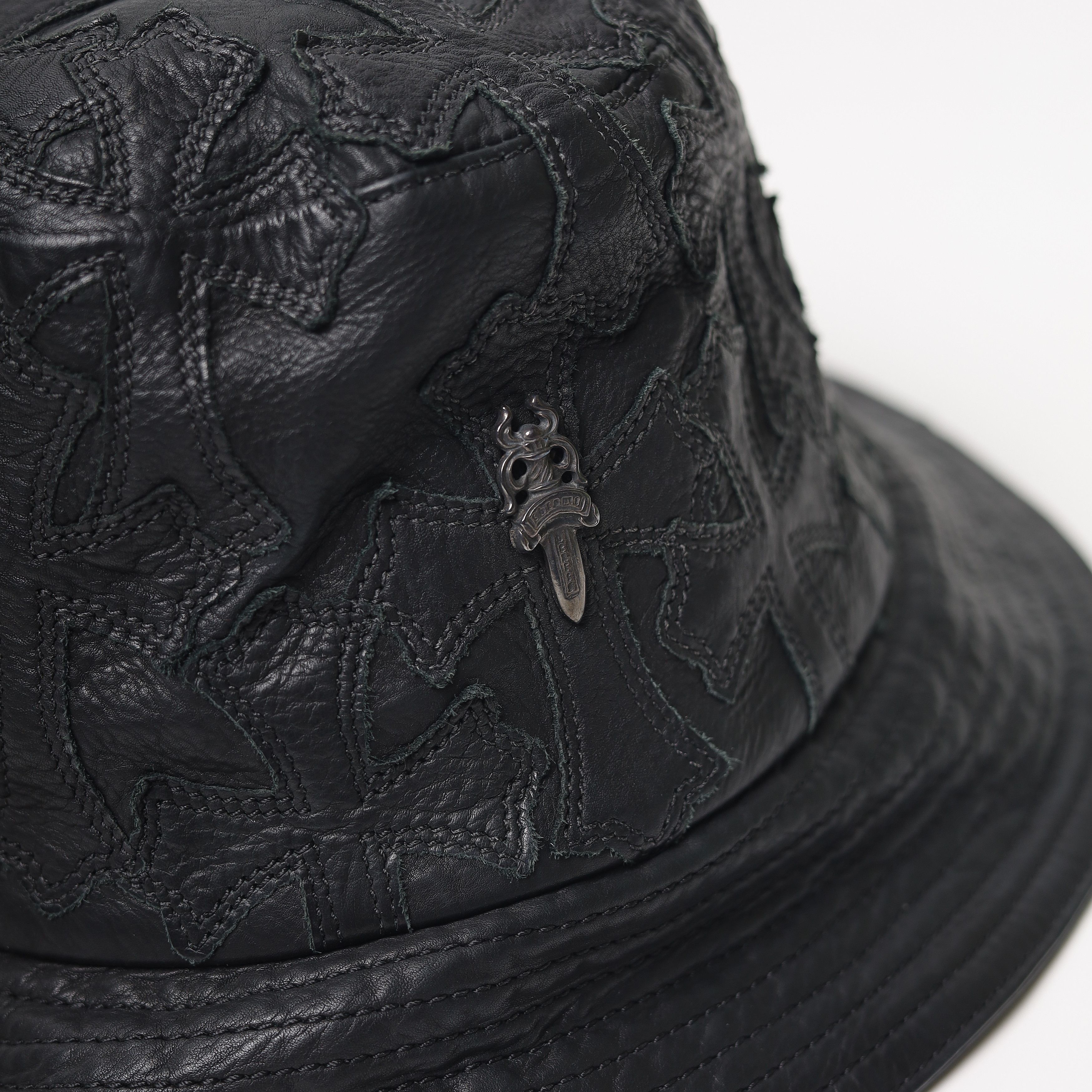 Chrome Hearts CHROME HEARTS Cross Leather Patch Bucket Hat
