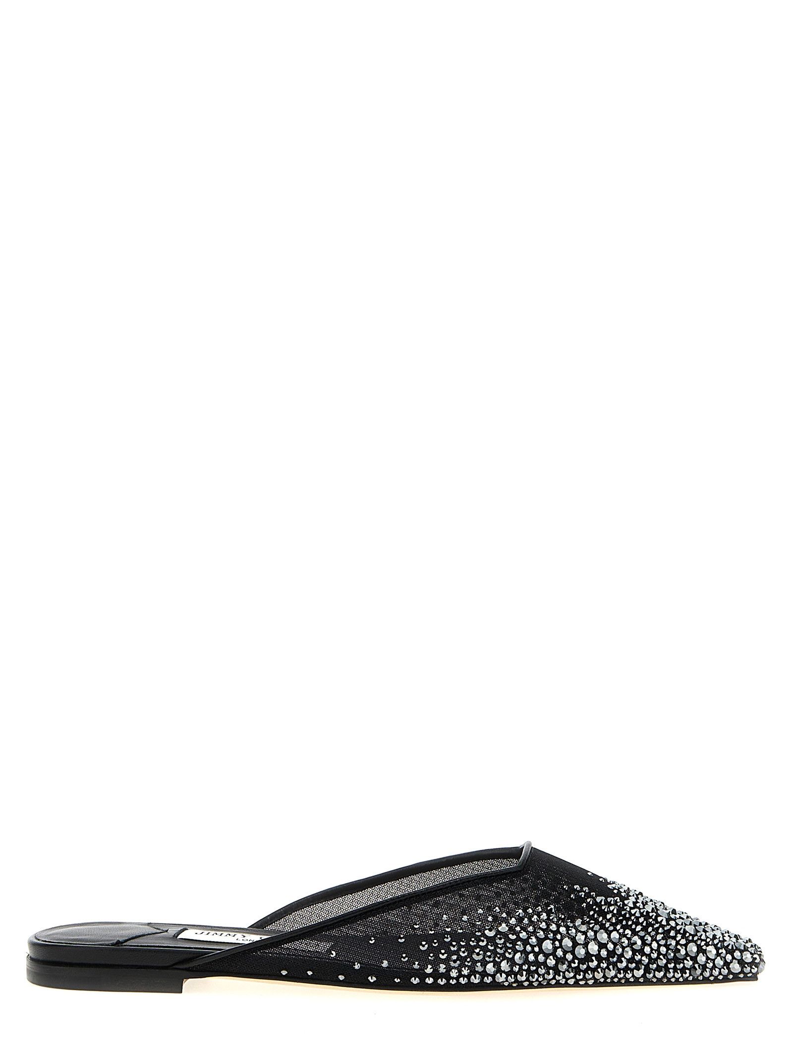 バレエシューズ Jimmy Choo Slate Rubber The Jelly Ballerinas The Jelly |Black Jelly Ballerina Flats with Crystal