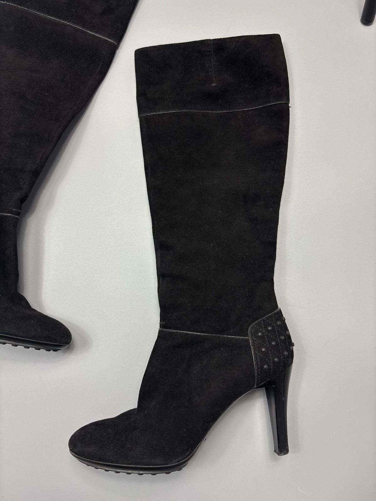 Tod's TOD'S black suede Knee High Luxury Boots Shoes Size US 6.5 / IT 36.5 - 3 Thumbnail