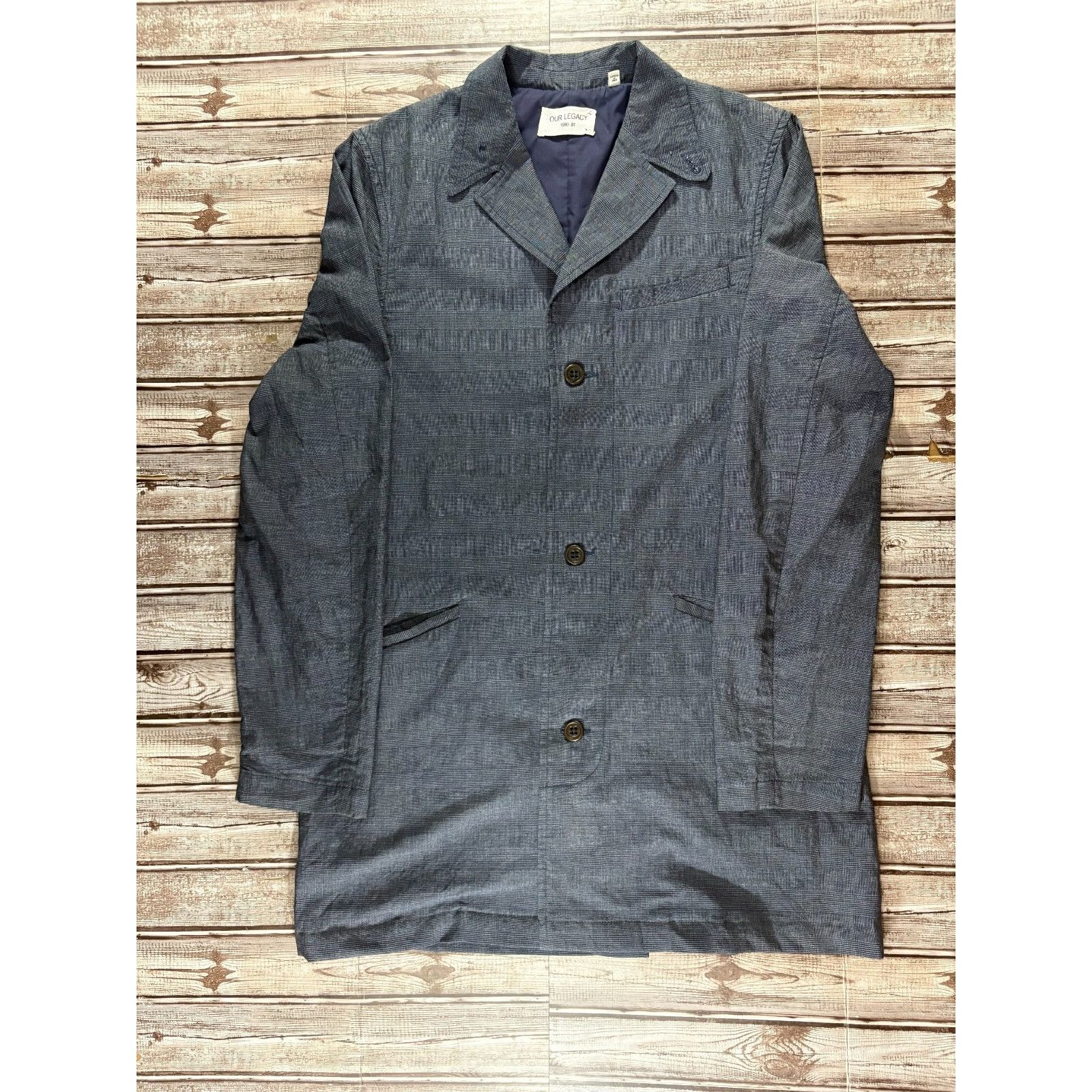 OUR LEGACY 1980-81 100% Linen Car coat size 48 US M color bl