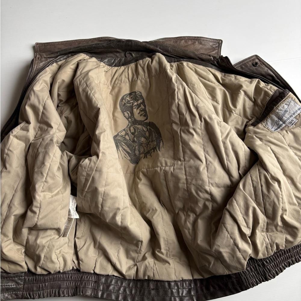 Designer Vintage 80s/90s Bellissimo Brown Bomber Leather Jacket Size US XL / EU 56 / 4 - 3 Thumbnail
