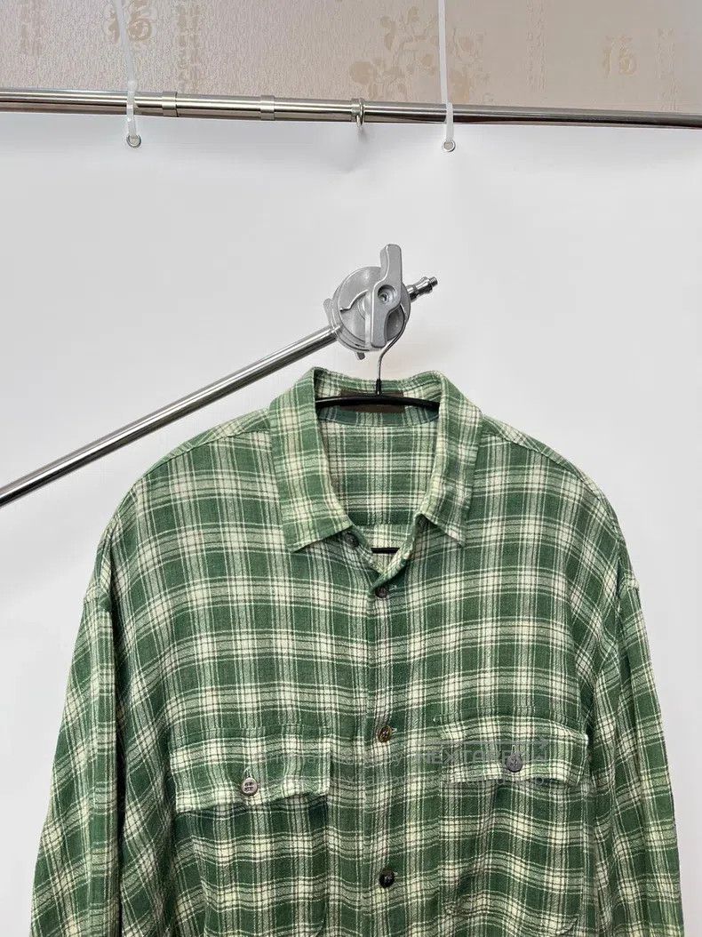 Yohji Yamamoto YOHJI YAMAMOTO Draped green checkered shirt Size US XL / EU 56 / 4 - 3 Thumbnail