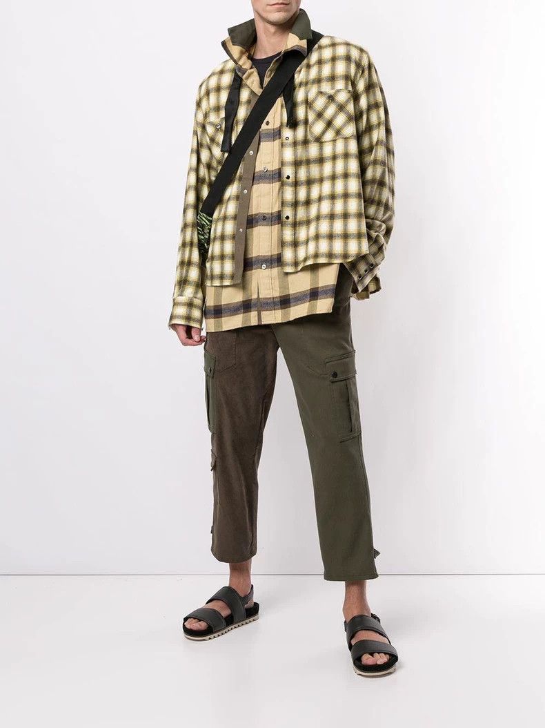 Sacai Sacai Yellow Double Deconstructed Check Shirt 2504-Nextarro Size US L / EU 52-54 / 3 - 8 Thumbnail