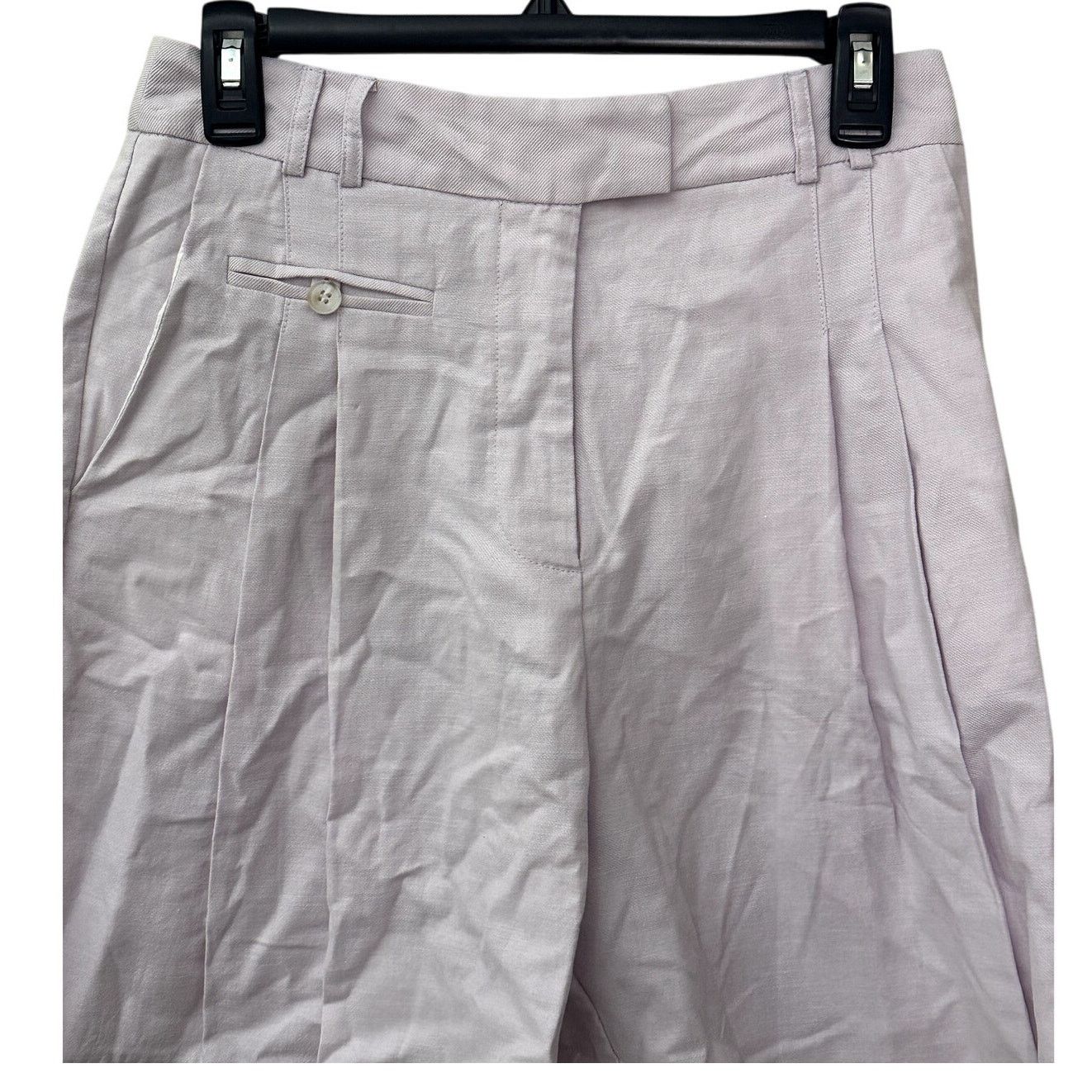 Topshop Topshop Women's Light Purple Linen Blend High Rise Shorts 4 Size 27" / US 4 / IT 40 - 3 Thumbnail