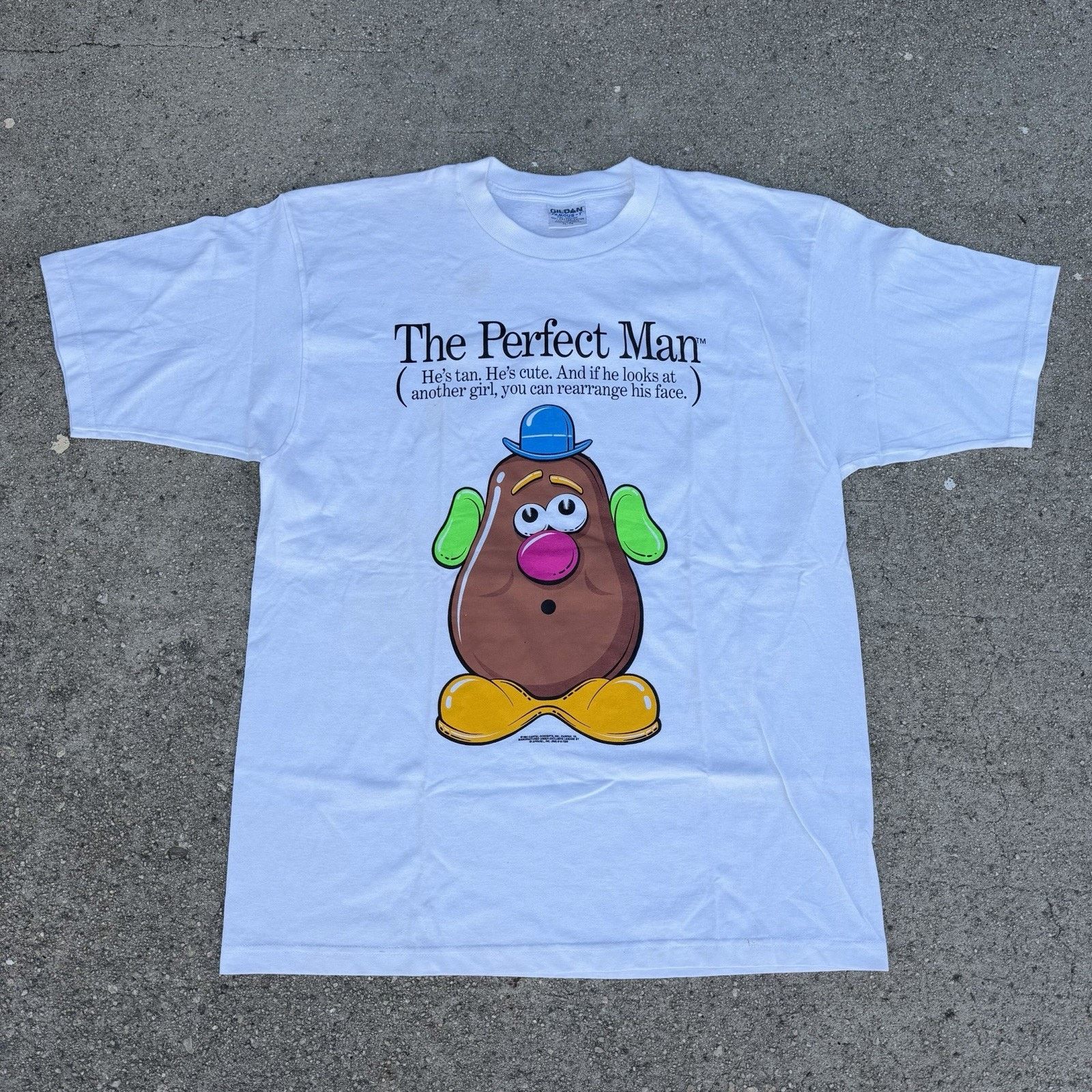 Disney × Gildan × Vintage Vintage 90s Disney Toy Story Mr. Potato Head Perfect Man Tee Size US XL / EU 56 / 4 - 2 Thumbnail