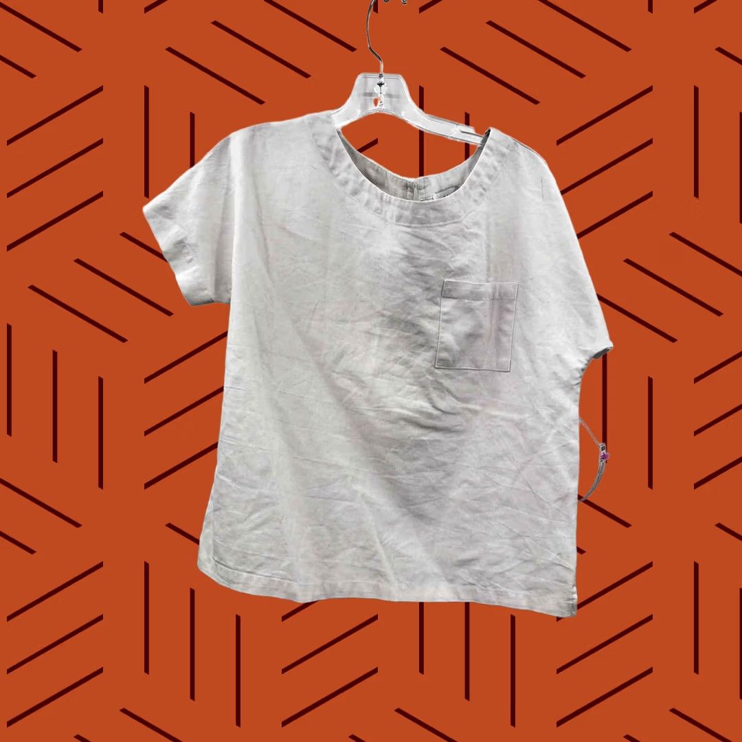 Vintage Linen Lux Blouse White Large Regular Size - Pre-Owned Size L / US 10 / IT 46 - 1 Thumbnail