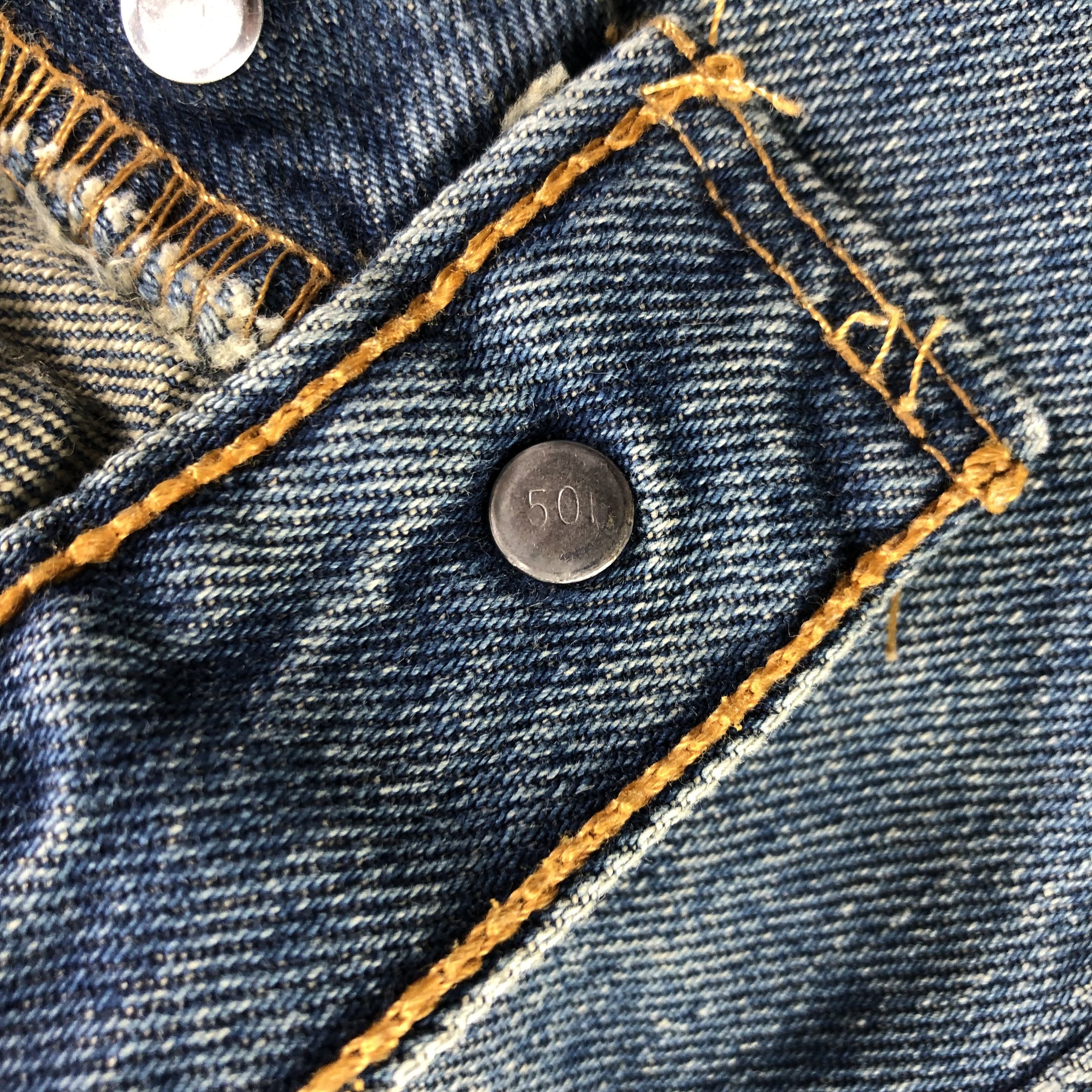 Levi's Vintage 90s Levis 501 Jeans Patchwork Denim KJ2516 Size US 30 / EU 46 - 8 Thumbnail