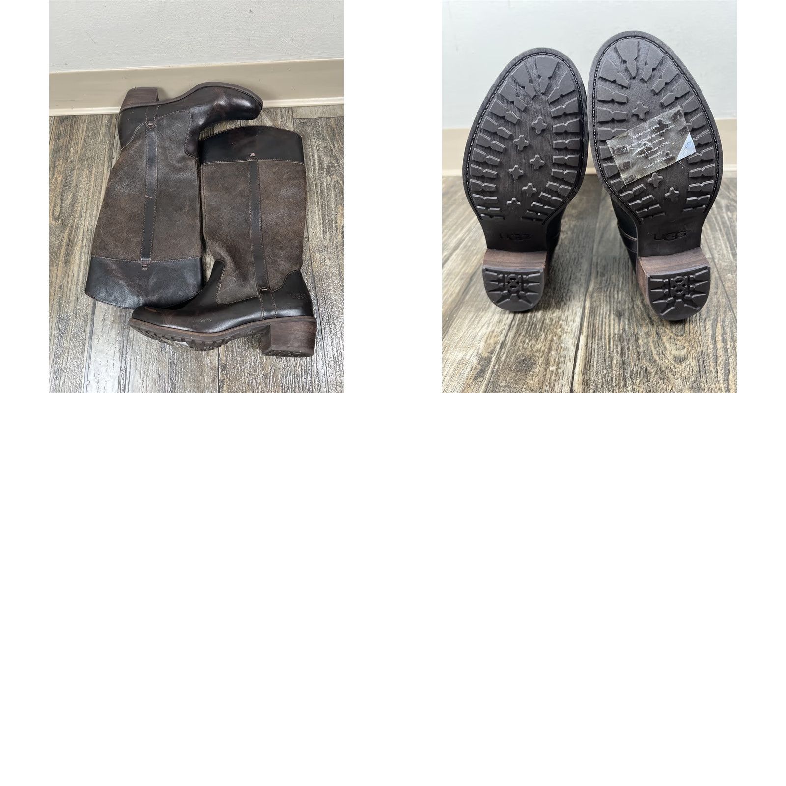 Ugg UGG Boots Womens 7.5 Tall Brown Leather Suede Pull On Mid-Calf Leather Lining Leather Insole Leather Outsole 1008719 U1 Women Boot Size US 8 / IT 38 - 8 Thumbnail