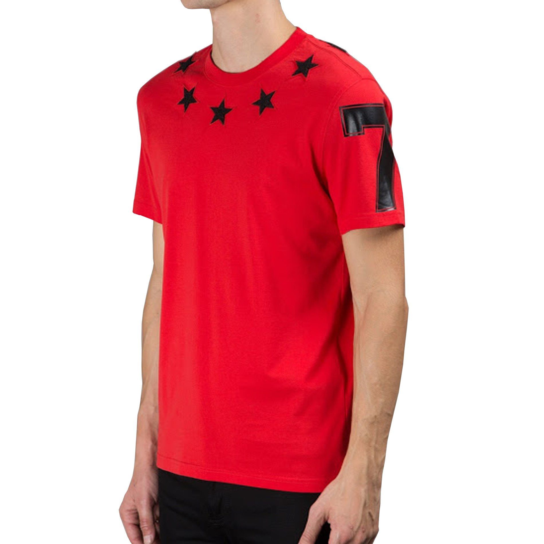 Givenchy Red and Black Felt 5 Stars T-Shirt Size US XS / EU 42 / 0 - 3 Thumbnail