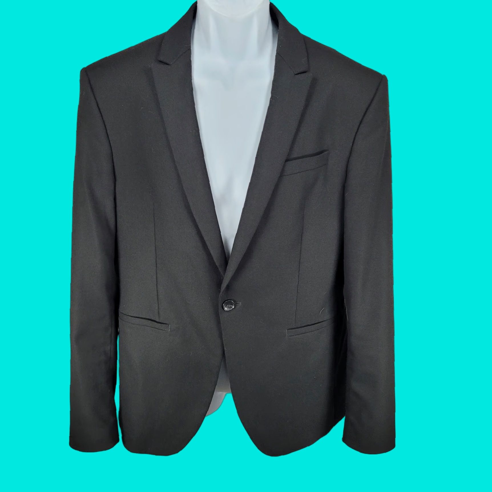 Zara Zara Blazer Jacket Black 1 Button Notch Double Vented 40 Blazer Men Formal Sport Coat 2 Piece Size 40R - 1 Thumbnail