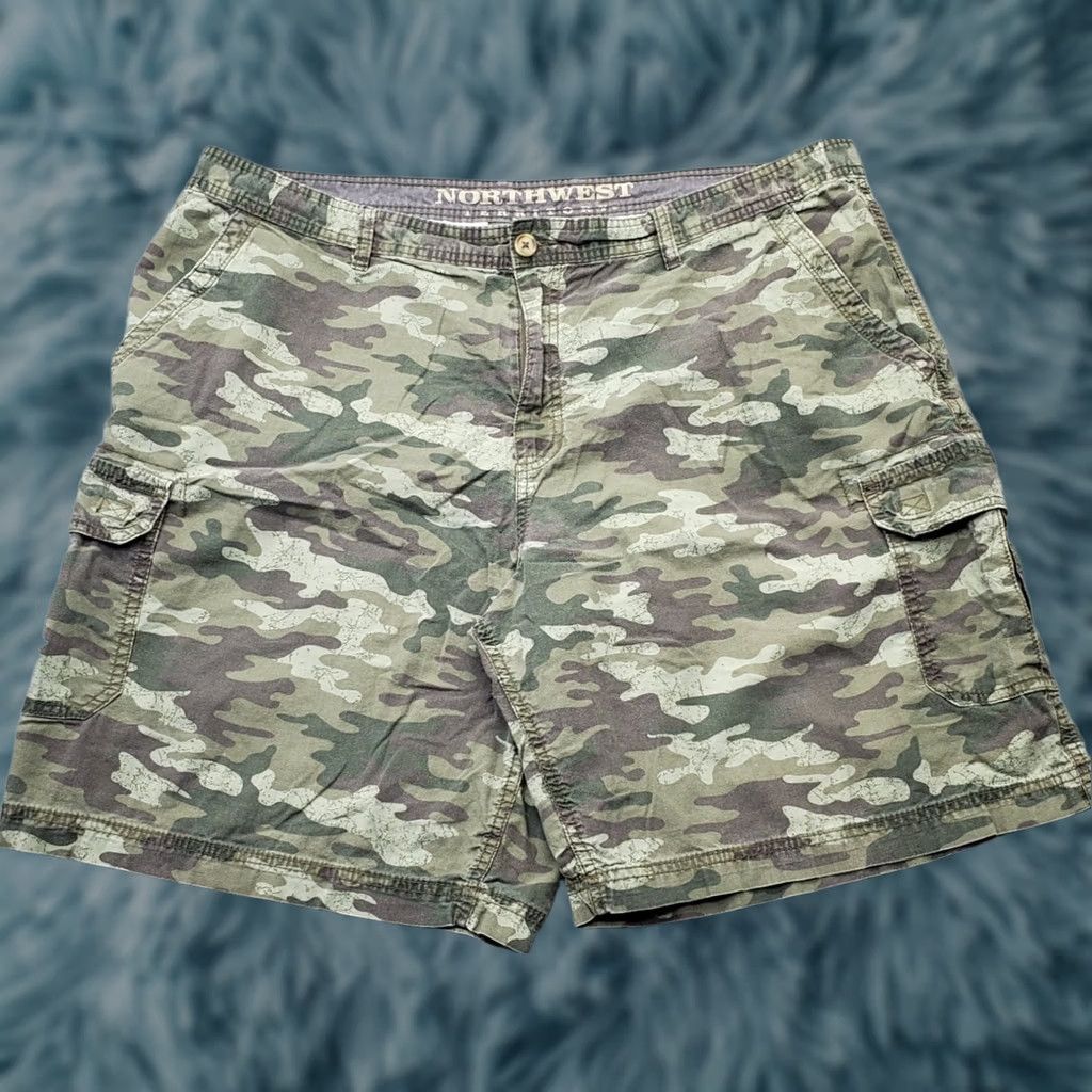 Vintage Northwest Territory Cargo Shorts Mens 42 Multi Camouflage Cotton Utility Pocket Shirt Size US 42 / EU 58 - 1 Thumbnail