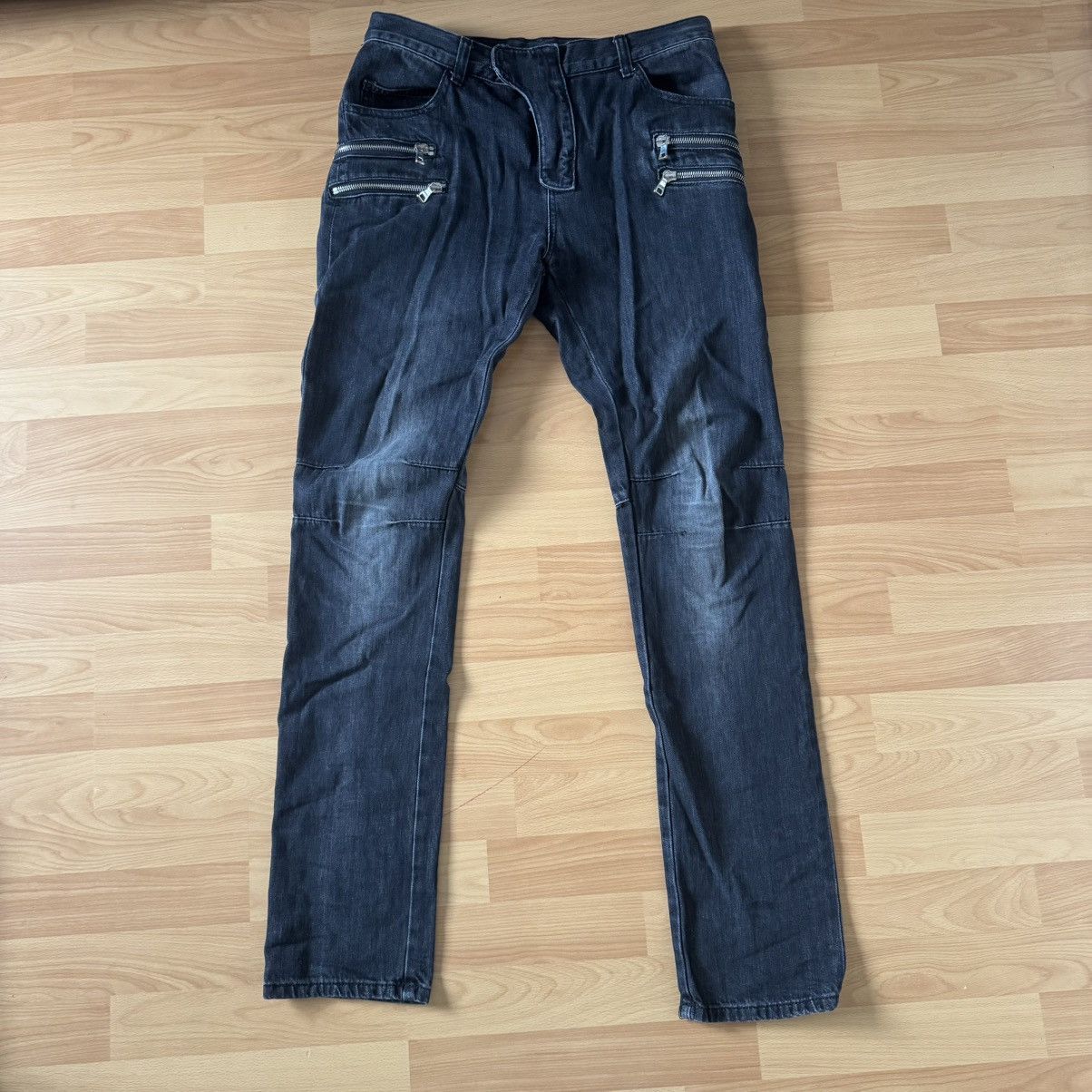 Japanese Brand Washed Biker Jeans Size US 30 / EU 46 - 1 Thumbnail