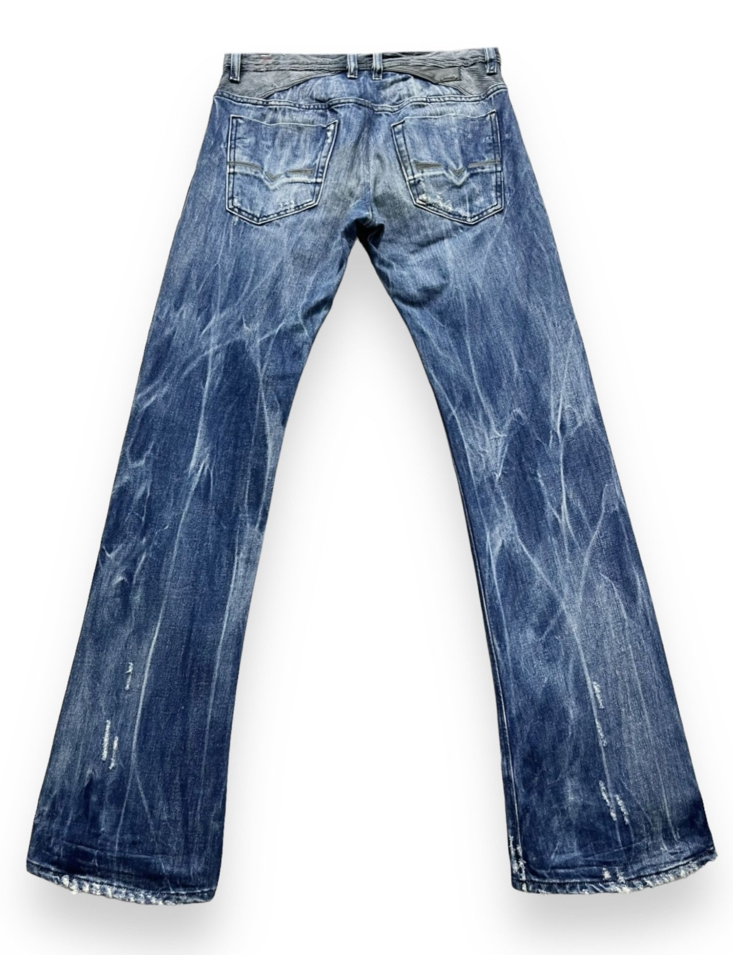Diesel FYE🔥DIESEL REYHAN ACID WASH Distressed Denim FLARE Jeans Size US 30 / EU 46 - 3 Thumbnail