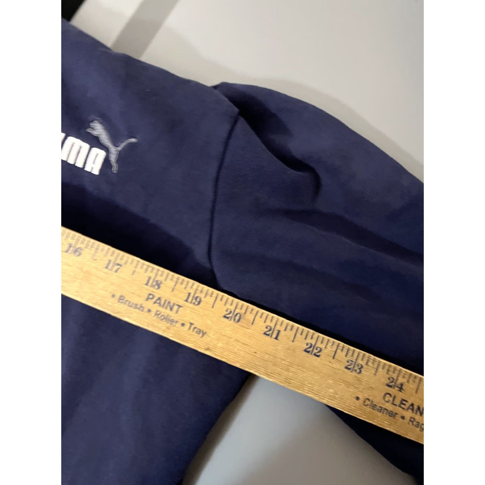 Puma PUMA Pullover Hoodie Sweatshirt Mens M Navy Logo Front Sleeve Logo Front Kangaroo Pocket Hooded Size US M / EU 48-50 / 2 - 8 Thumbnail