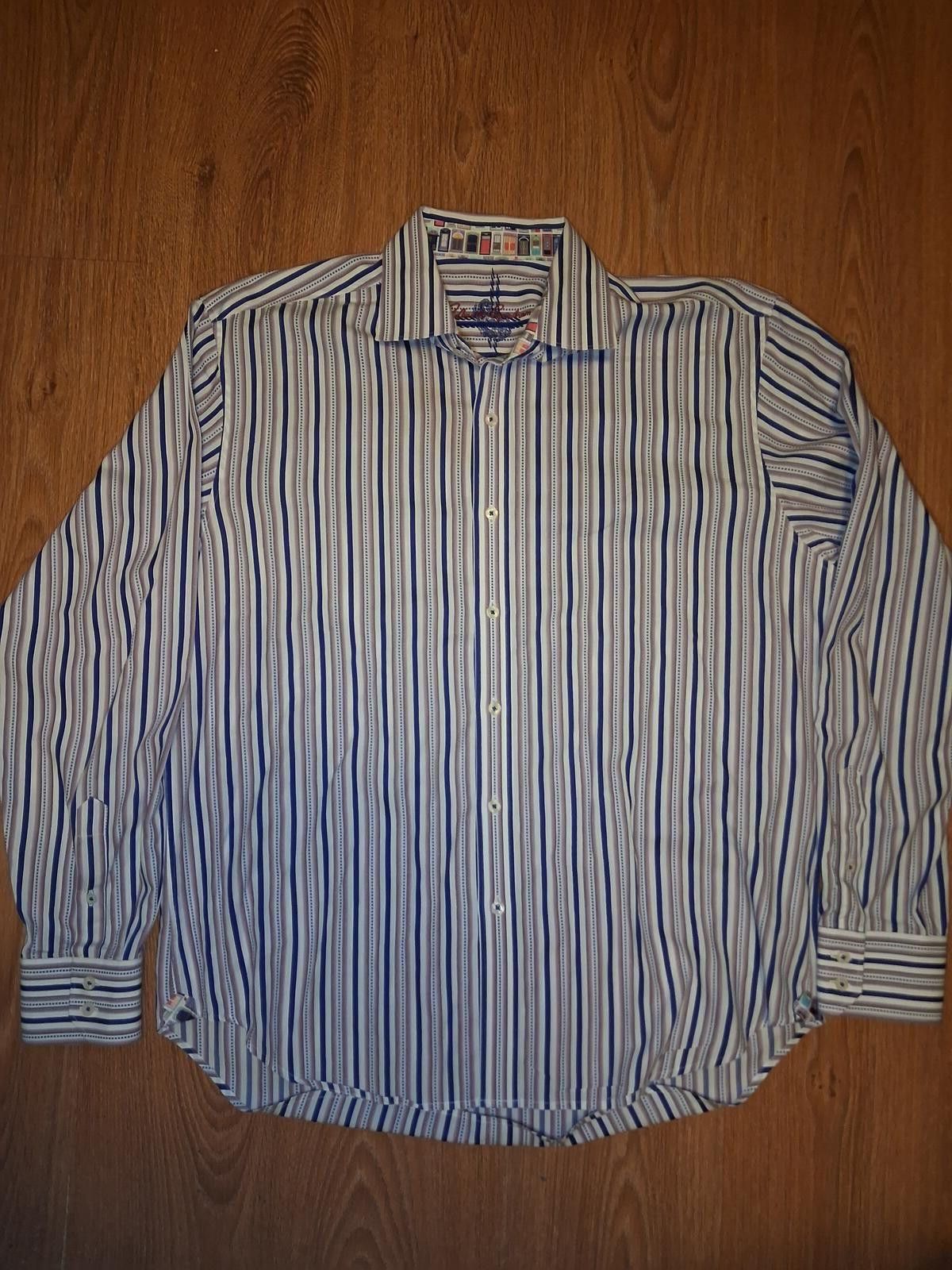 Robert Graham Robert Graham Shirt XL Multicolor Cotton Striped Flip Cuff Size US XL / EU 56 / 4 - 1 Thumbnail