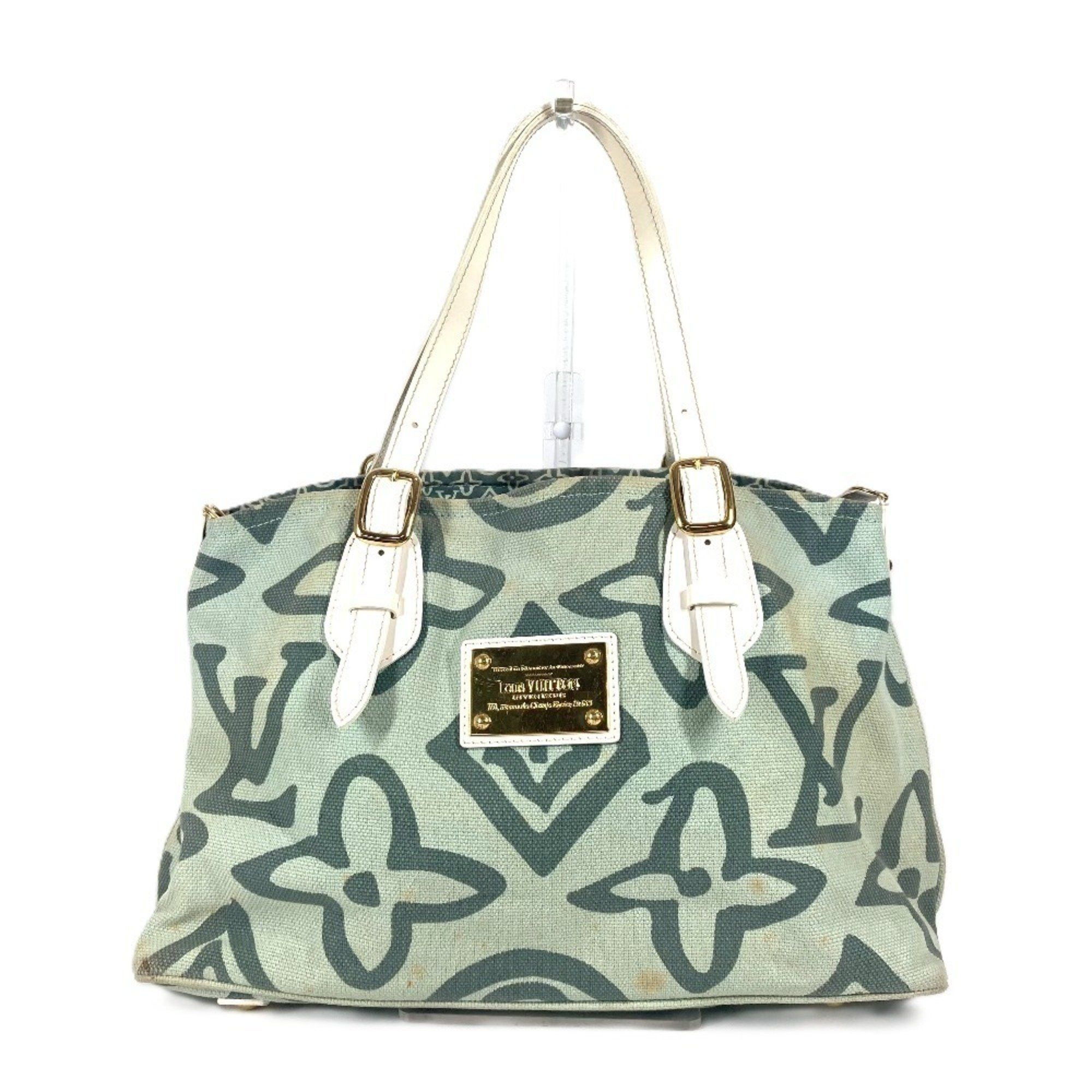 Louis Vuitton M95678 Cruise Line Taisienne Pm Tote Bag Shoulder Canvas Leather Women's Green