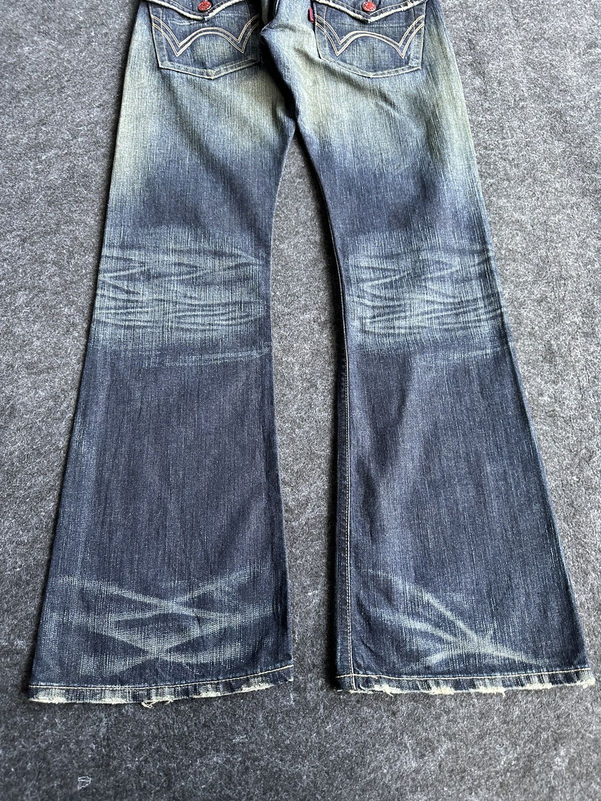 Edwin Vintage Edwin 503 Blue Trip Flare Washed Denim D383 Size US 28 / EU 44 - 7 Thumbnail