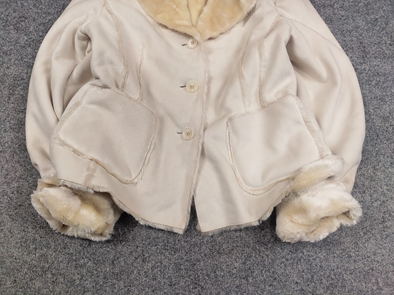 If Six Was Nine VTG Avant Garde If Six Was Nine Style Fur Beige Jacket Size XS / US 0-2 / IT 36-38 - 5 Thumbnail