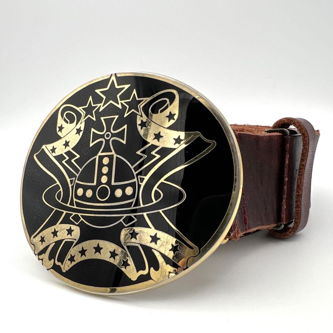 Vivienne Westwood Orb Crest Buckle Leather Belt Size ONE SIZE - 1 Thumbnail