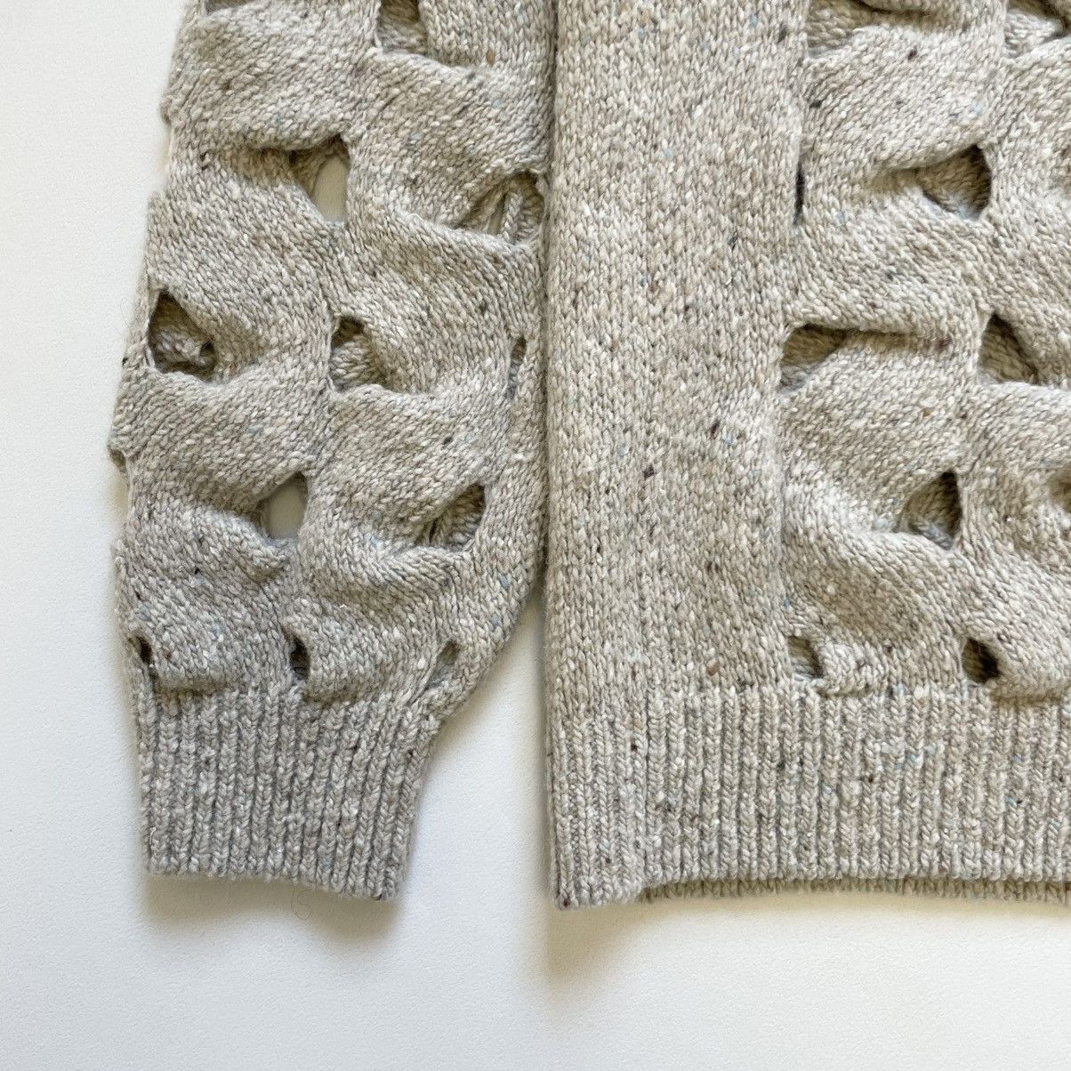 Issey Miyake Cream Cut Out Wool ‘Nest Knit’ Size US M / EU 48-50 / 2 - 13 Thumbnail