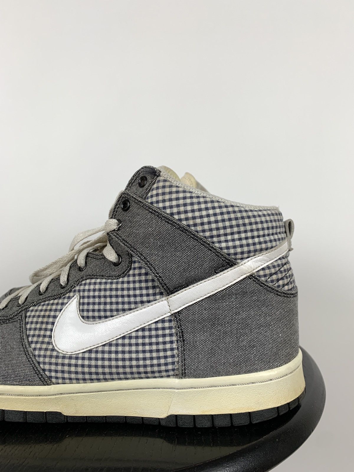 Nike Rare Nike High Dunk Checkered Denim Sneakers Size US 11 / EU 44 - 12 Thumbnail