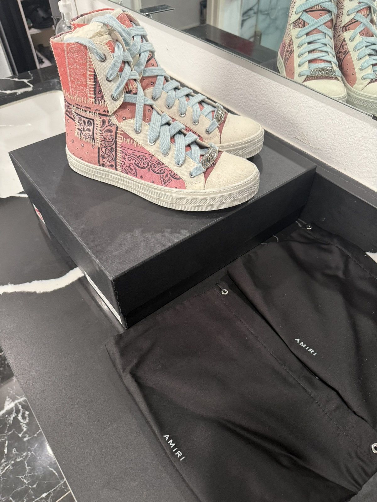 Amiri Amiri Bandana Reconstructed Sunset Sneakers Size US 10 / EU 43 - 3 Thumbnail