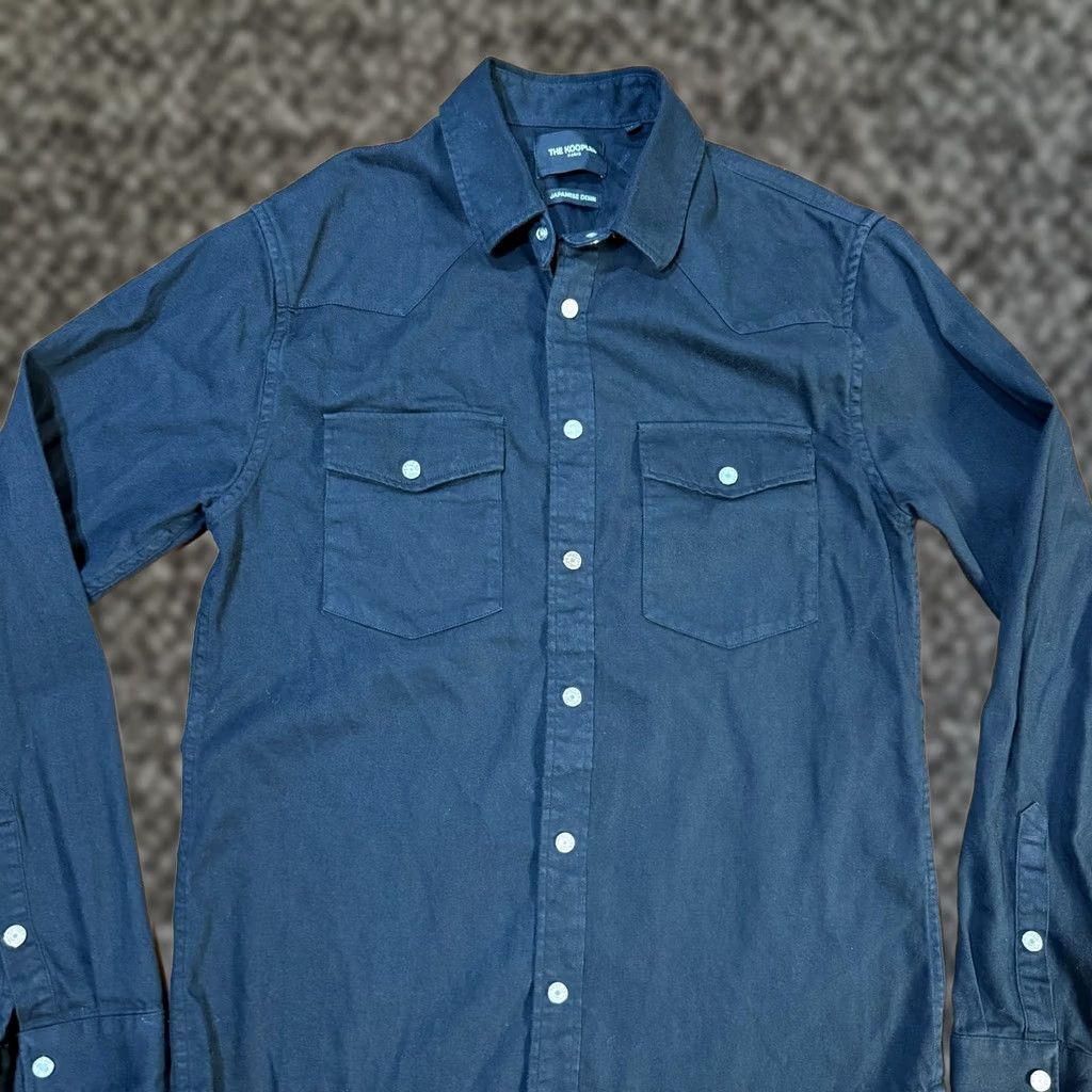 The Kooples The Kooples Western Shirt Mens S Black Cotton Japanese Denim Corduroy Snap L/S I4-19 Size US S / EU 44-46 / 1 - 1 Thumbnail