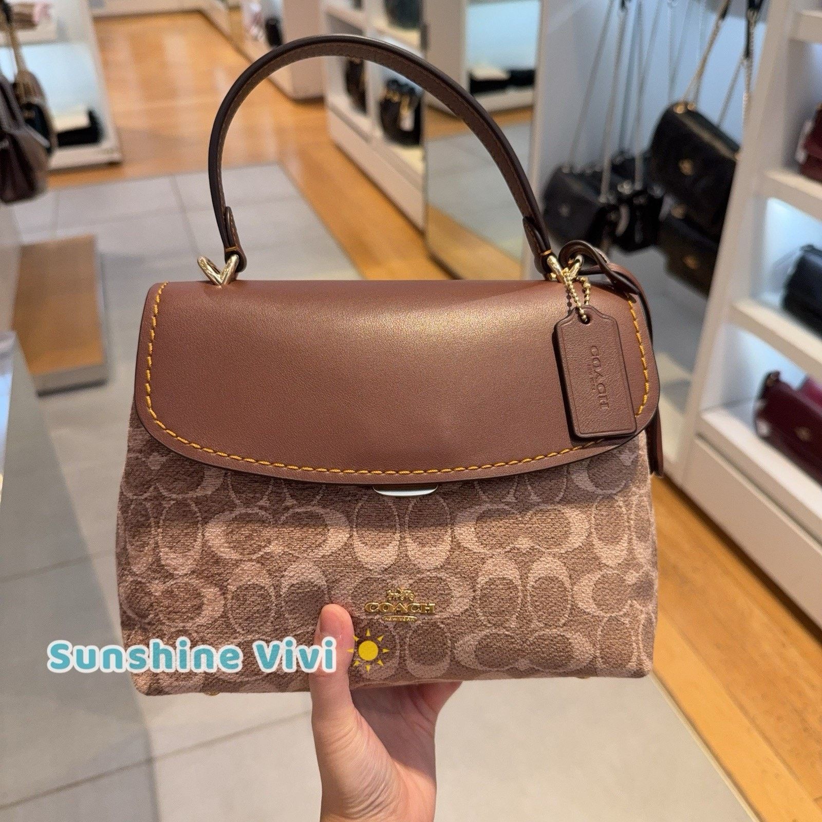Coach NWT Coach Emory Top Handle Bag Chenille CDB08 Vintage Brown Size ONE SIZE - 10 Thumbnail