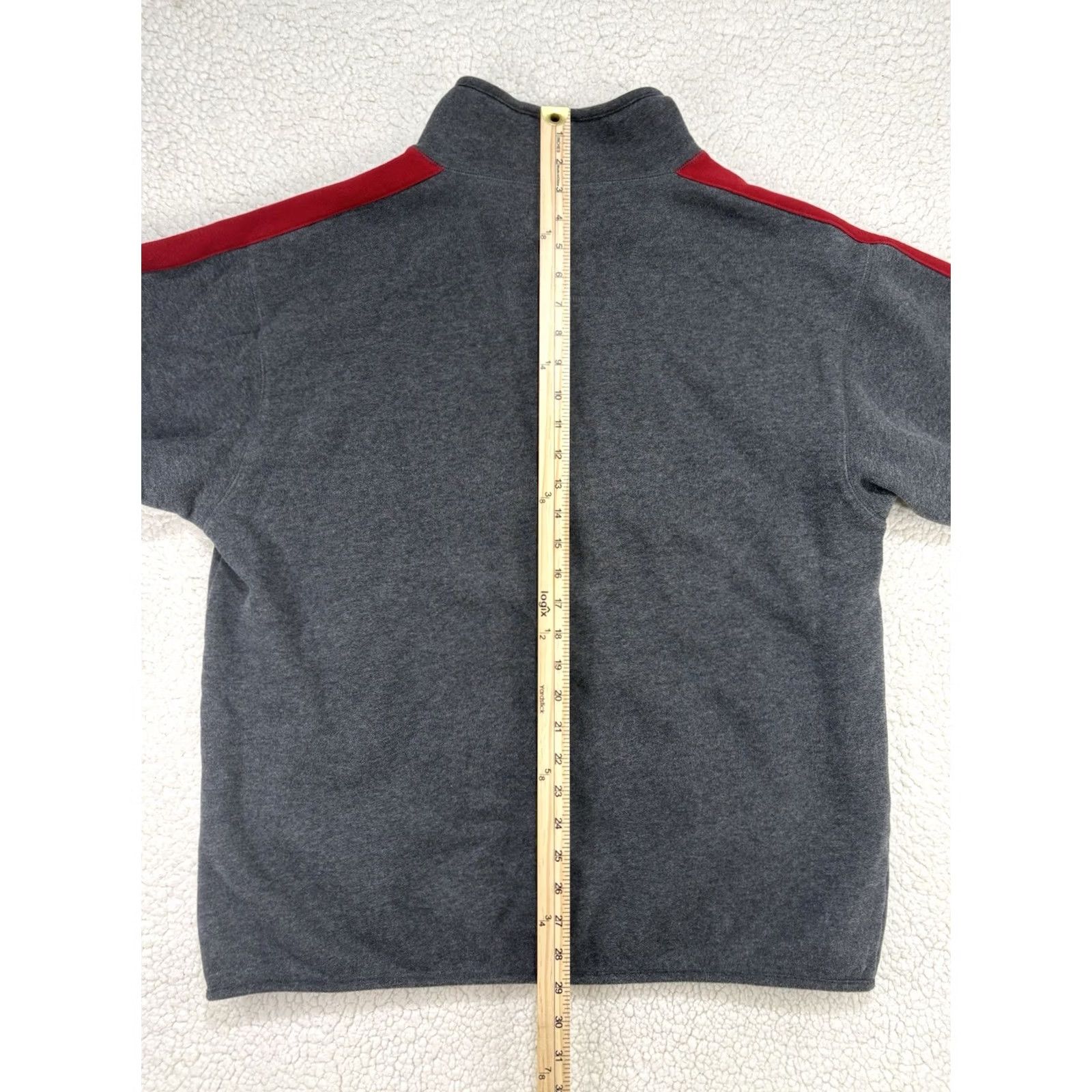 Eddie Bauer VINTAGE Eddie Bauer High Neck Sweatshirt Mens M Grey Red Stripe Pullover Y2K Size US M / EU 48-50 / 2 - 7 Thumbnail