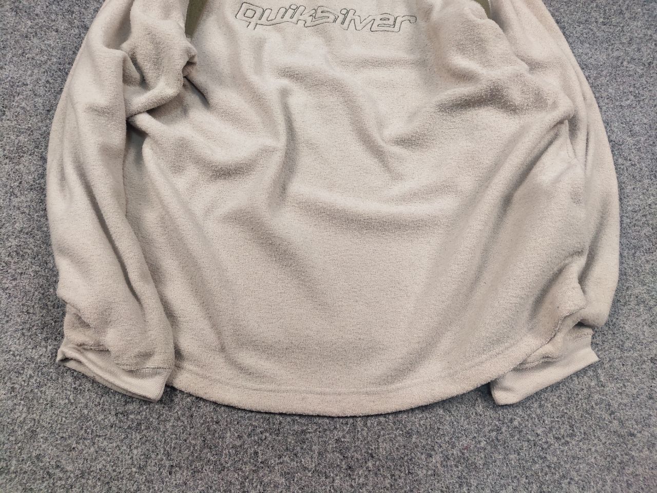 Quiksilver Quiksilver Vintage Beige Fleece Big Logo Sweatshirt Size US XL / EU 56 / 4 - 5 Thumbnail