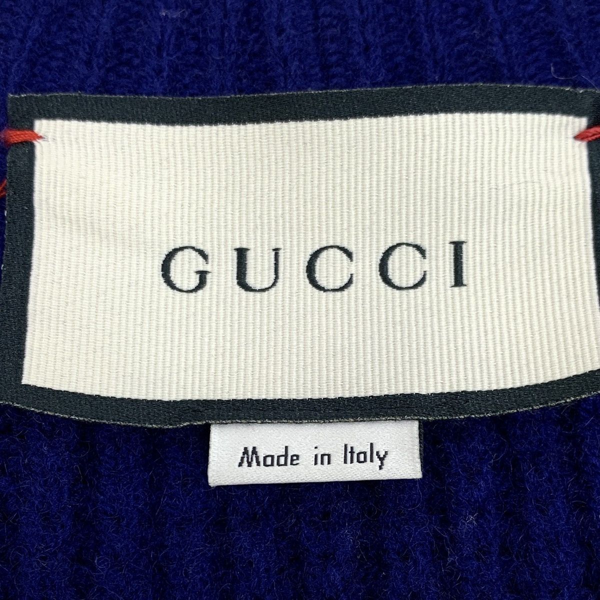 Gucci Gucci Navy Blue Double G Embroidered Wool V-Neck Cardigan Size S / US 4 / IT 40 - 5 Thumbnail